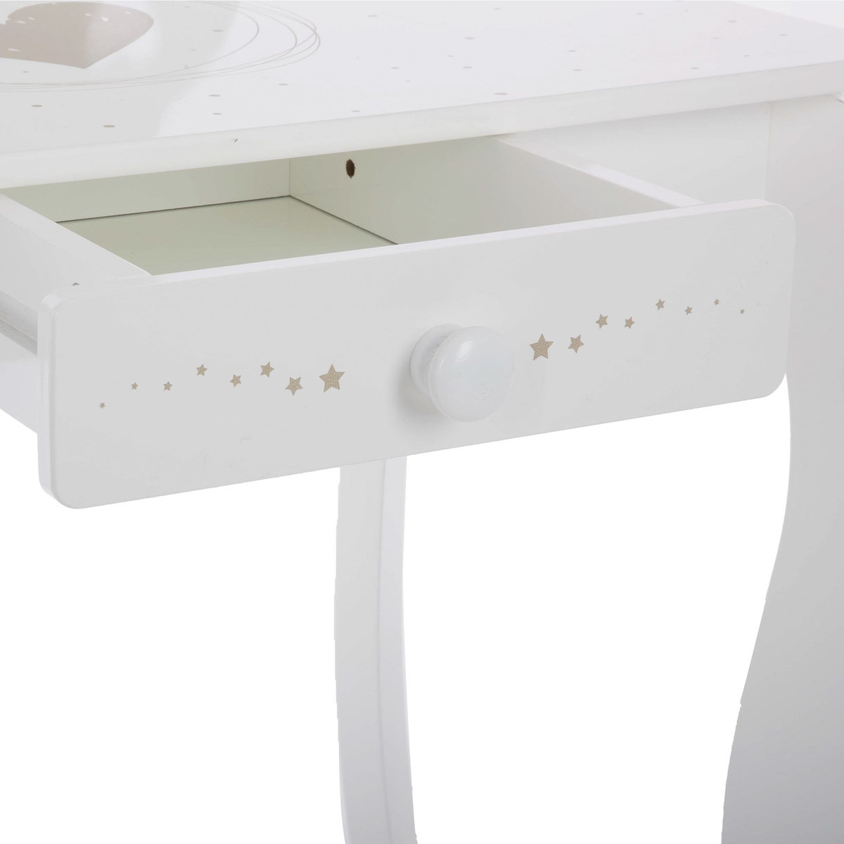 ATMOSPHERA Coiffeuse enfant 1 tiroir  avec miroir et tabouret JASMINE