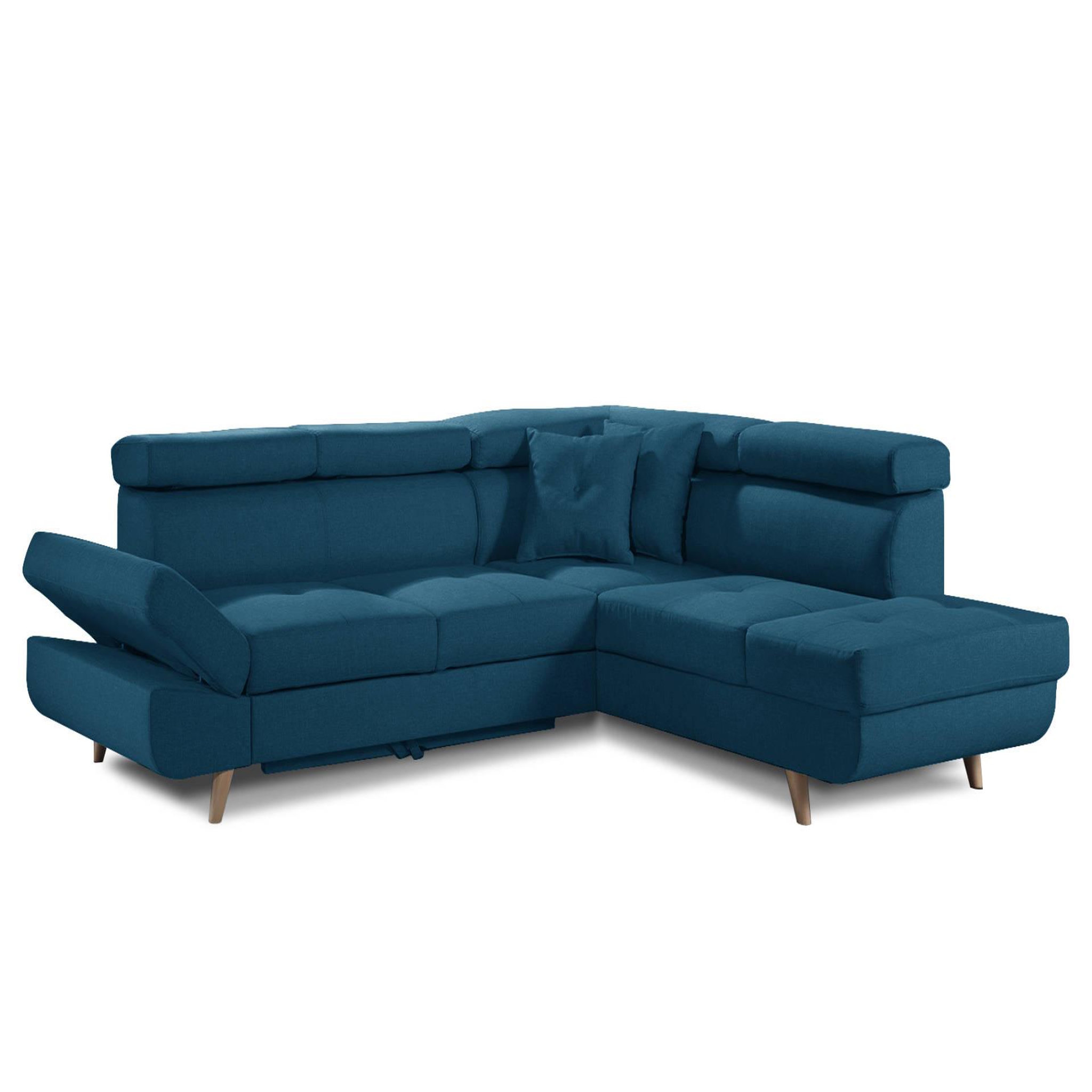 Voir la diapositive 1 : BEST MOBILIER Linea - canapé d'angle droit convertible - 5 places - avec têtières