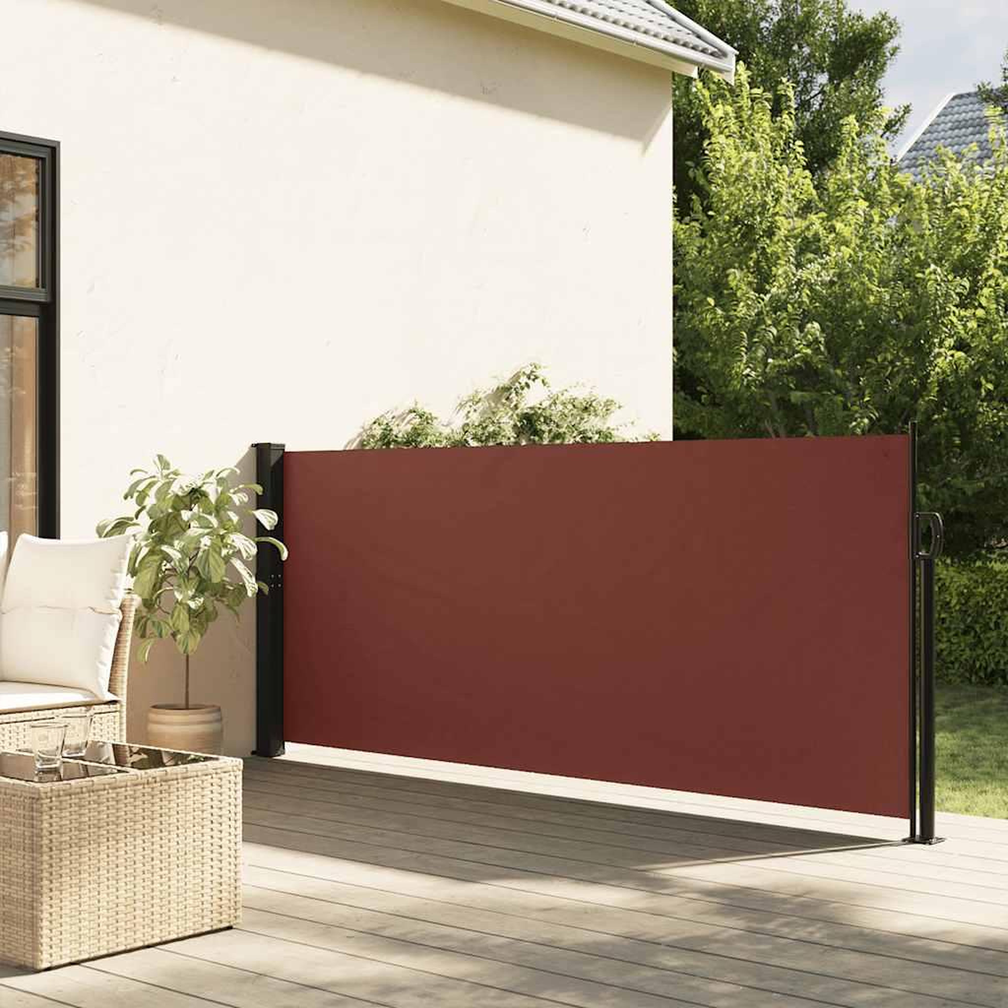 VIDAXL Auvent lateral retractable marron 100x300 cm