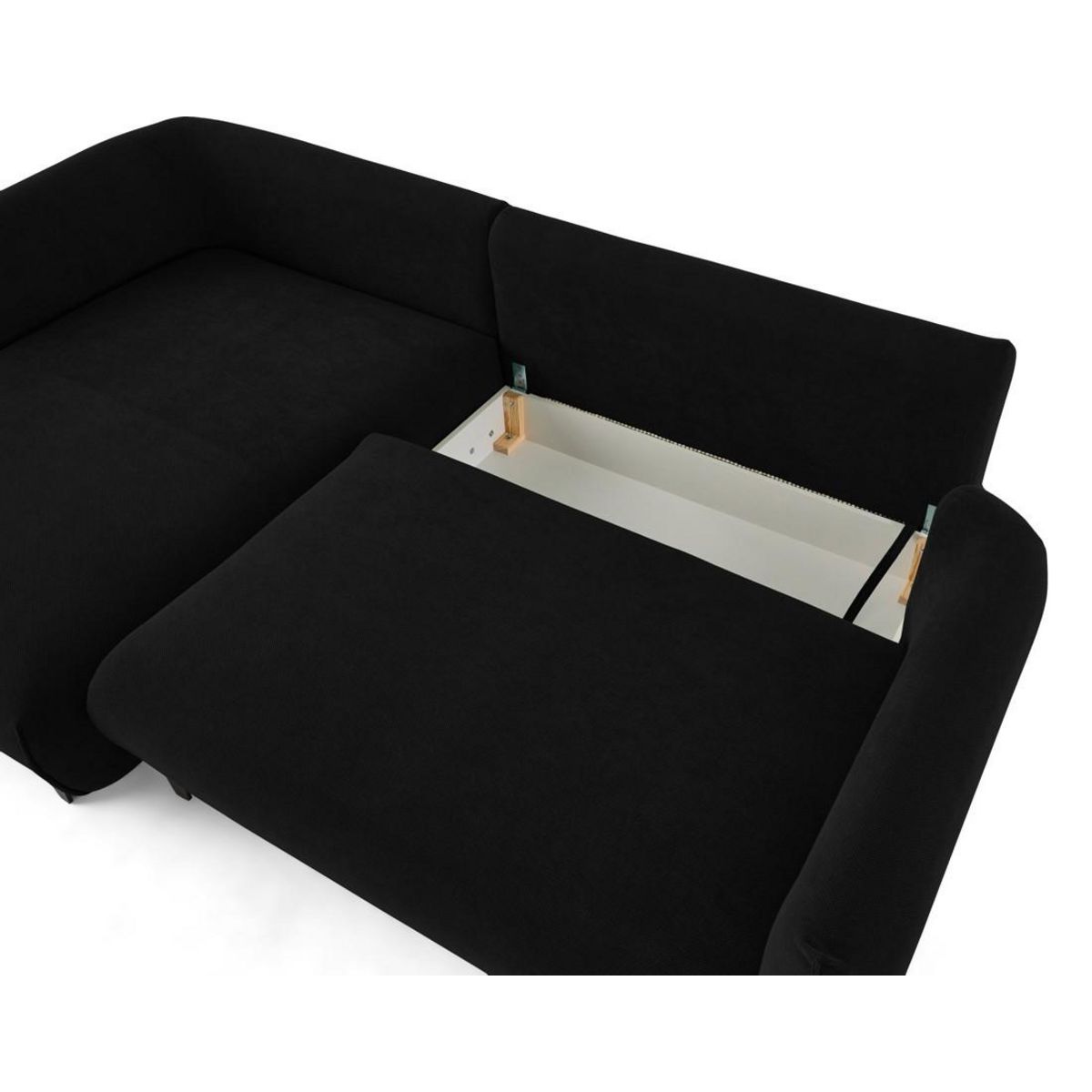 LISA DESIGN Gianni - canapé d'angle gauche 4 places convertible avec coffre en tissu