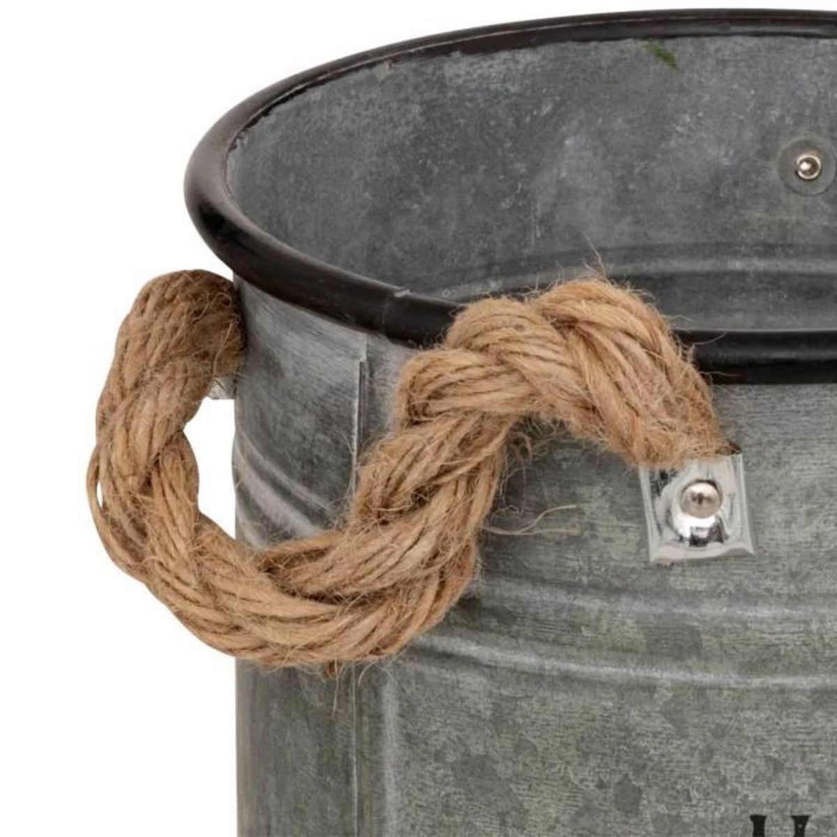 ATMOSPHERA Lot de 2 Seaux en Métal  Spring Garden  25cm Gris