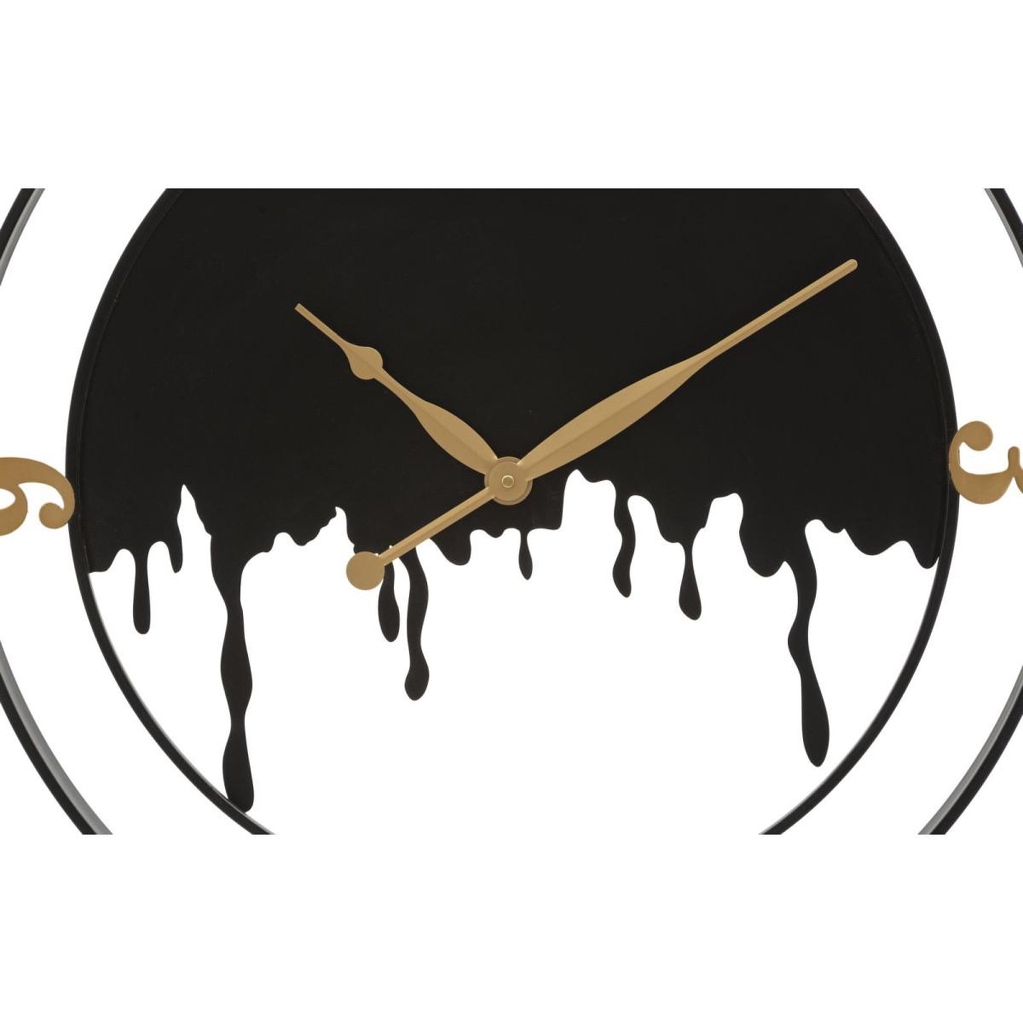 Voir la diapositive 2 : Paris Prix Horloge murale en métal  splash  66cm noir