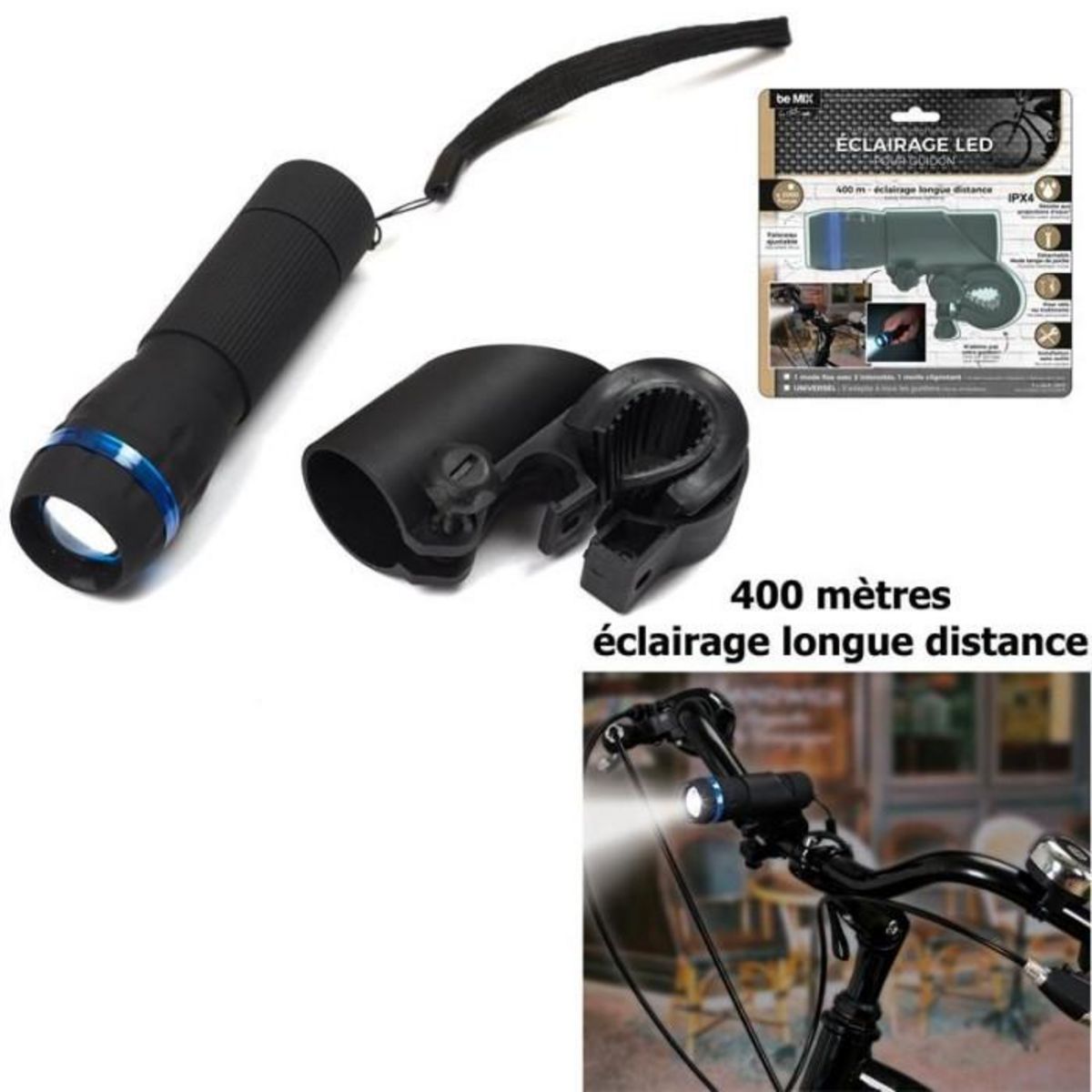 Paris Prix Éclairage Avant LED & Lampe Torche  Sport  10cm Noir