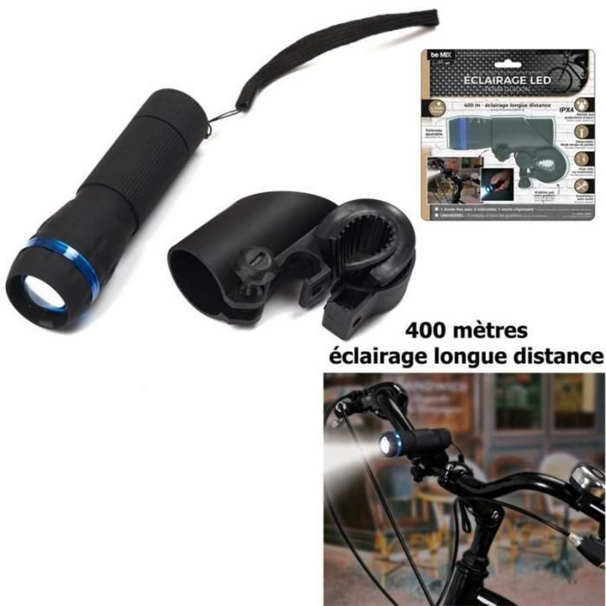 Paris Prix Éclairage Avant LED & Lampe Torche  Sport  10cm Noir