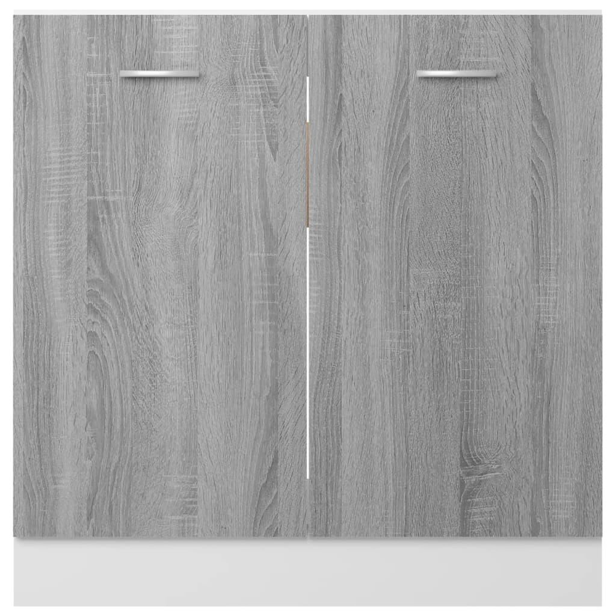 Voir la diapositive 5 : VIDAXL Armoire de plancher d'evier Sonoma gris 80x46x81,5 cm