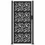 Voir la diapositive 3 : VIDAXL Portail de jardin noir 105x205 cm acier conception de feuilles