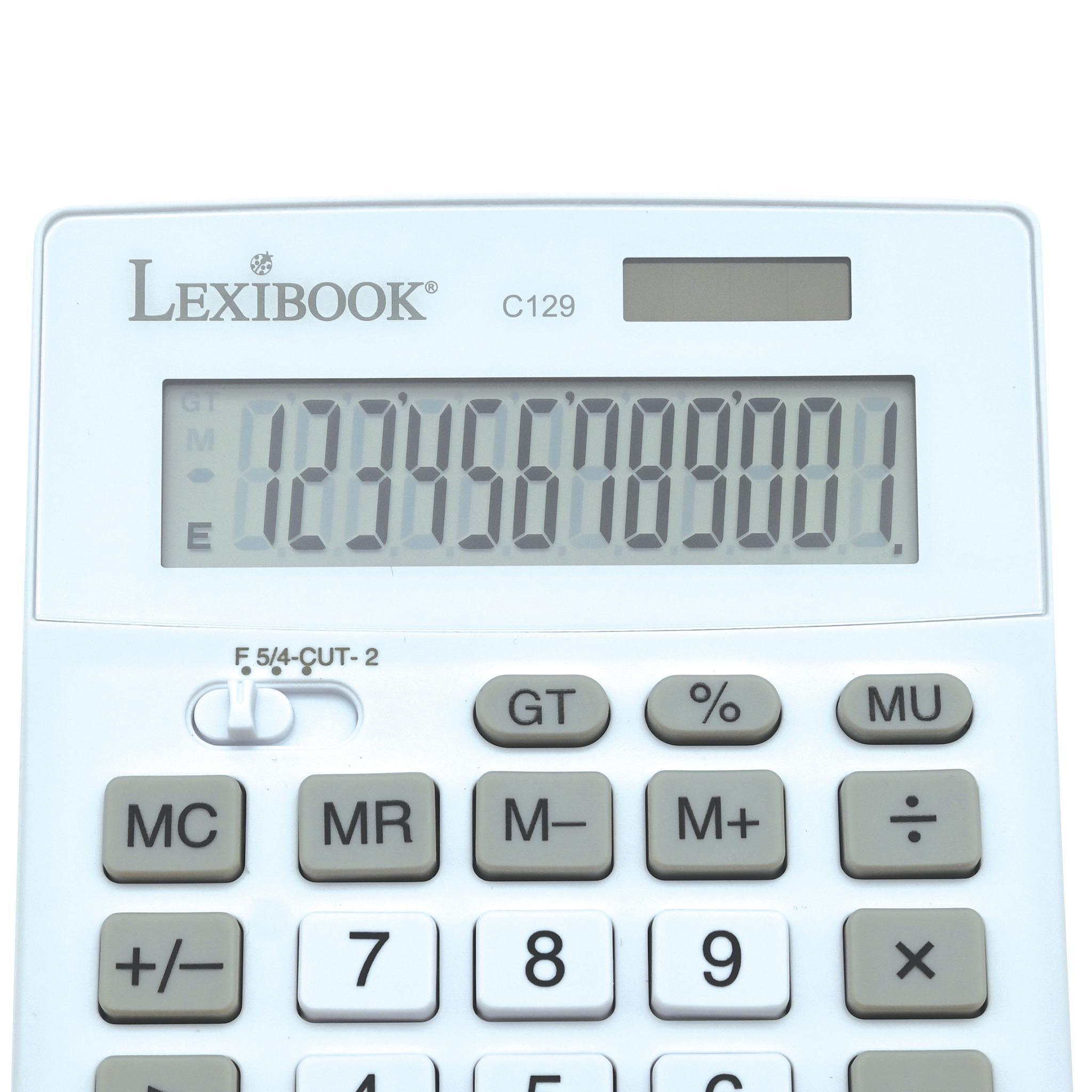 Voir la diapositive 4 : Lexibook Calculatrice de bureau 12 chiffres avec double alimentation