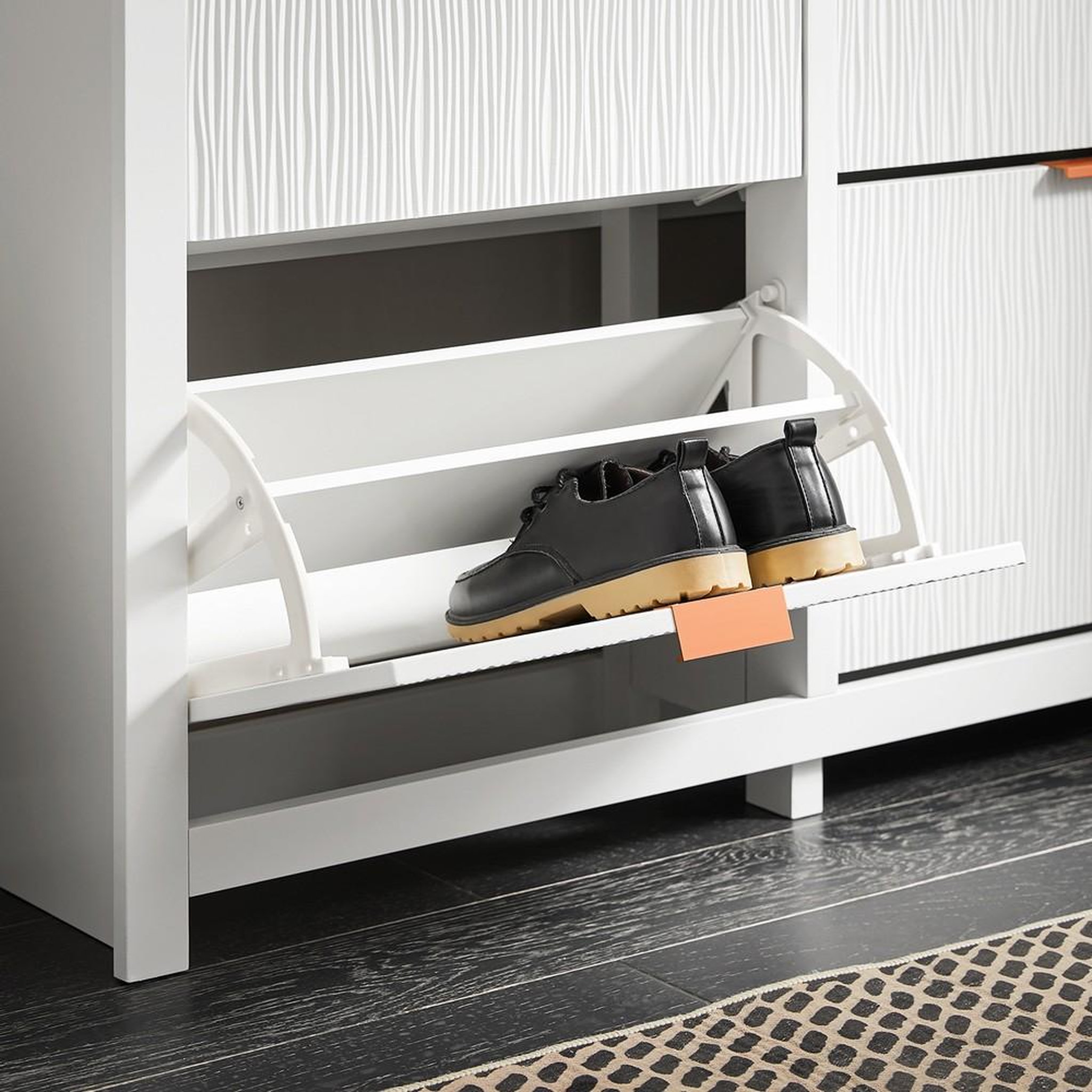 Voir la diapositive 4 : SOBUY Armoire à chaussures 4 portes blanc 104x23x82cm fsr186-ii-w