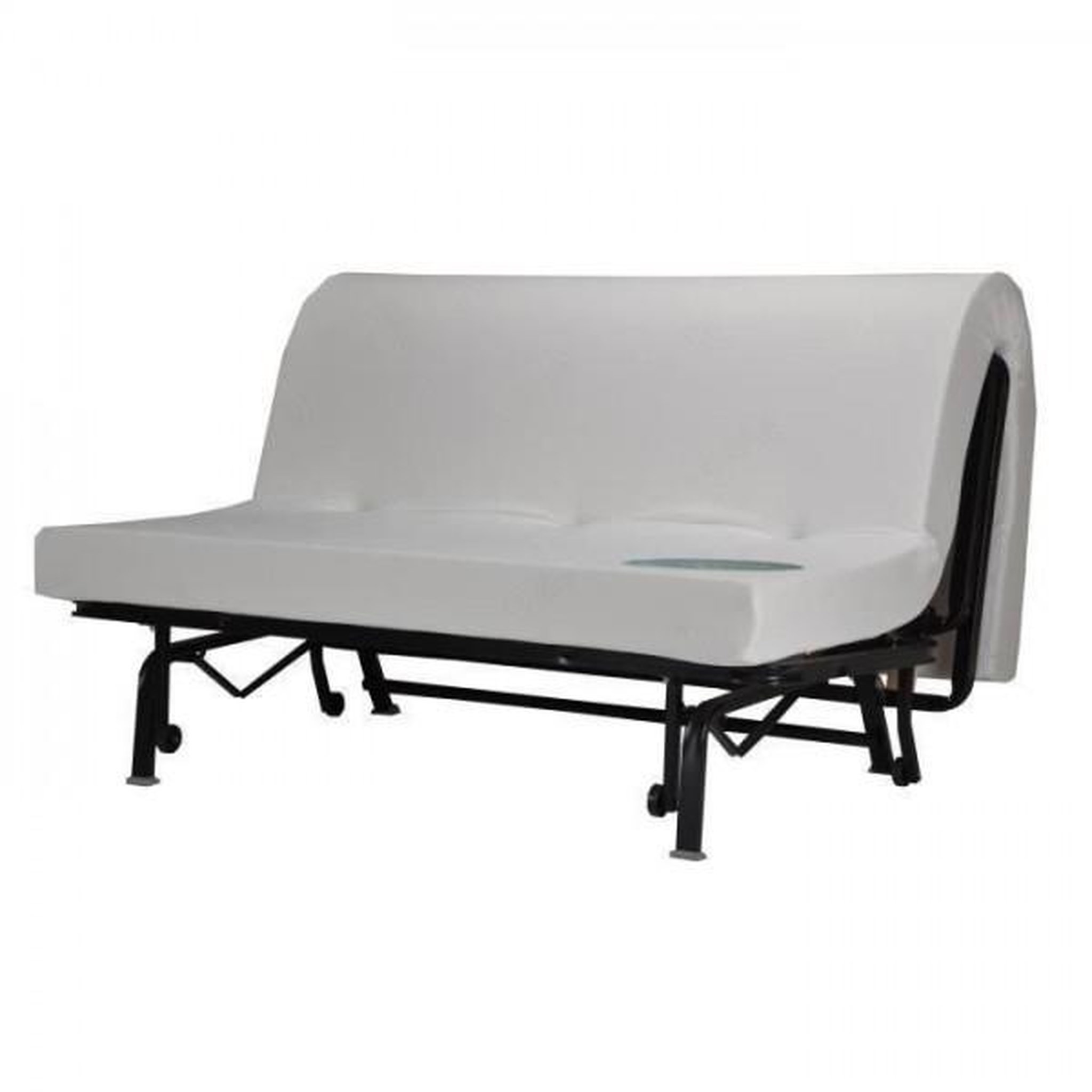Voir la diapositive 4 : BULTEX COMFORT BULTEX Banquette BZ 3 places - Tissu noir et blanc - Made in France - L 142 x P 101 cm - BECCI