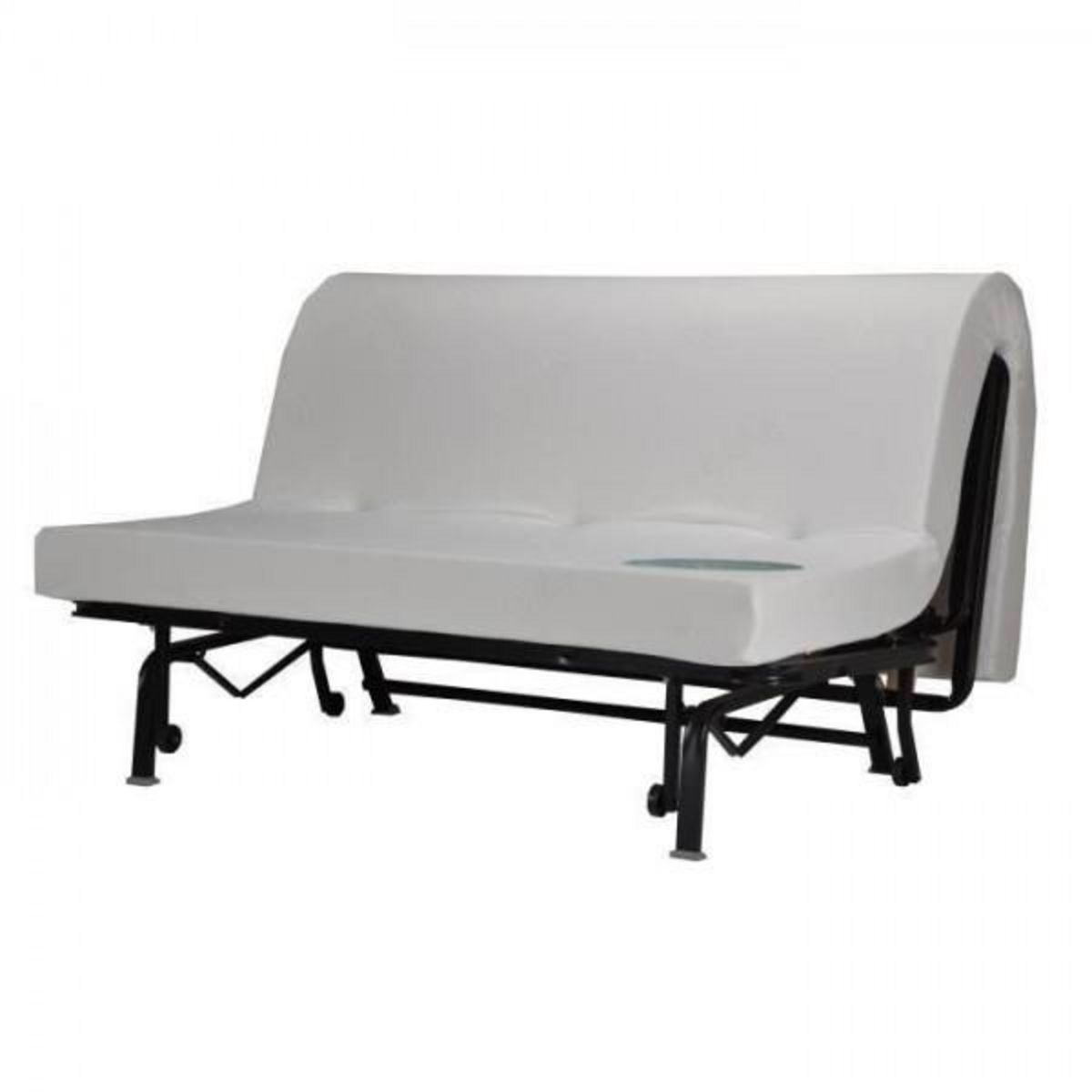 BULTEX COMFORT BULTEX Banquette BZ 3 places - Tissu noir et blanc - Made in France - L 142 x P 101 cm - BECCI