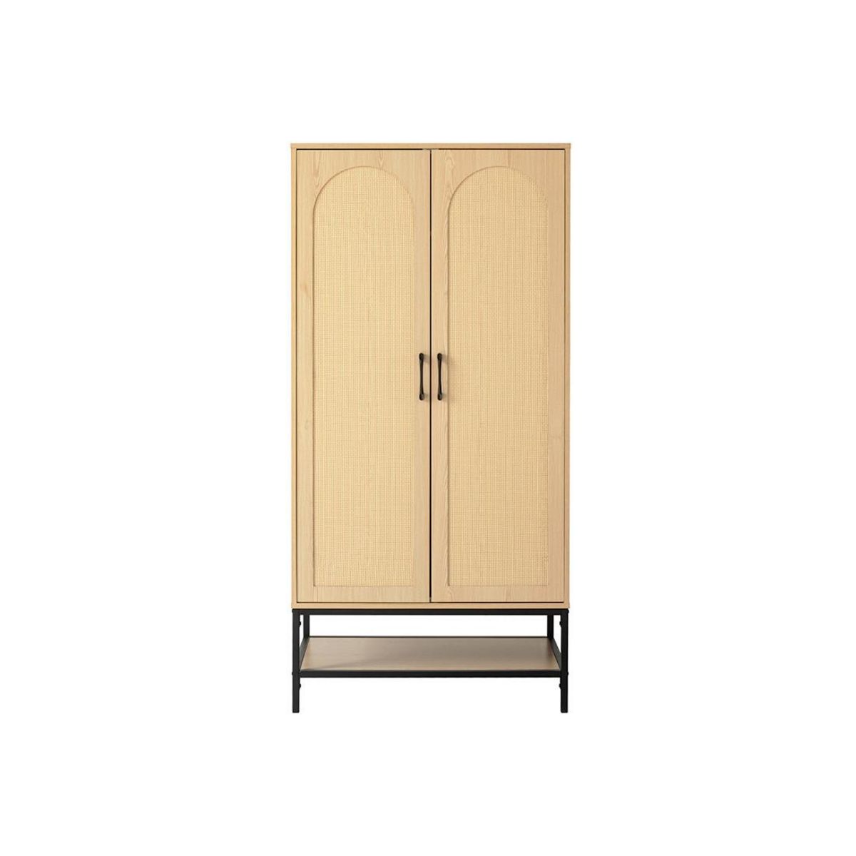 BEST MOBILIER Nagato - armoire - cannage et effet bois - 80 cm