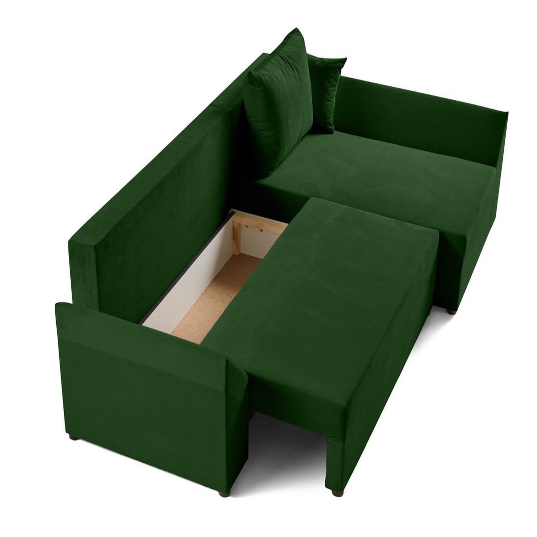 Voir la diapositive 2 : BEST MOBILIER Mike - canapé d'angle réversible - 4 places - convertible avec coffre - en velours