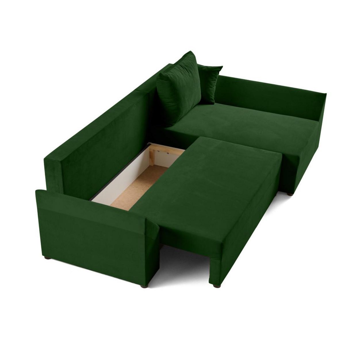 BEST MOBILIER Mike - canapé d'angle réversible - 4 places - convertible avec coffre - en velours