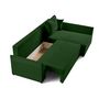 Voir la diapositive 2 : BEST MOBILIER Mike - canapé d'angle réversible - 4 places - convertible avec coffre - en velours