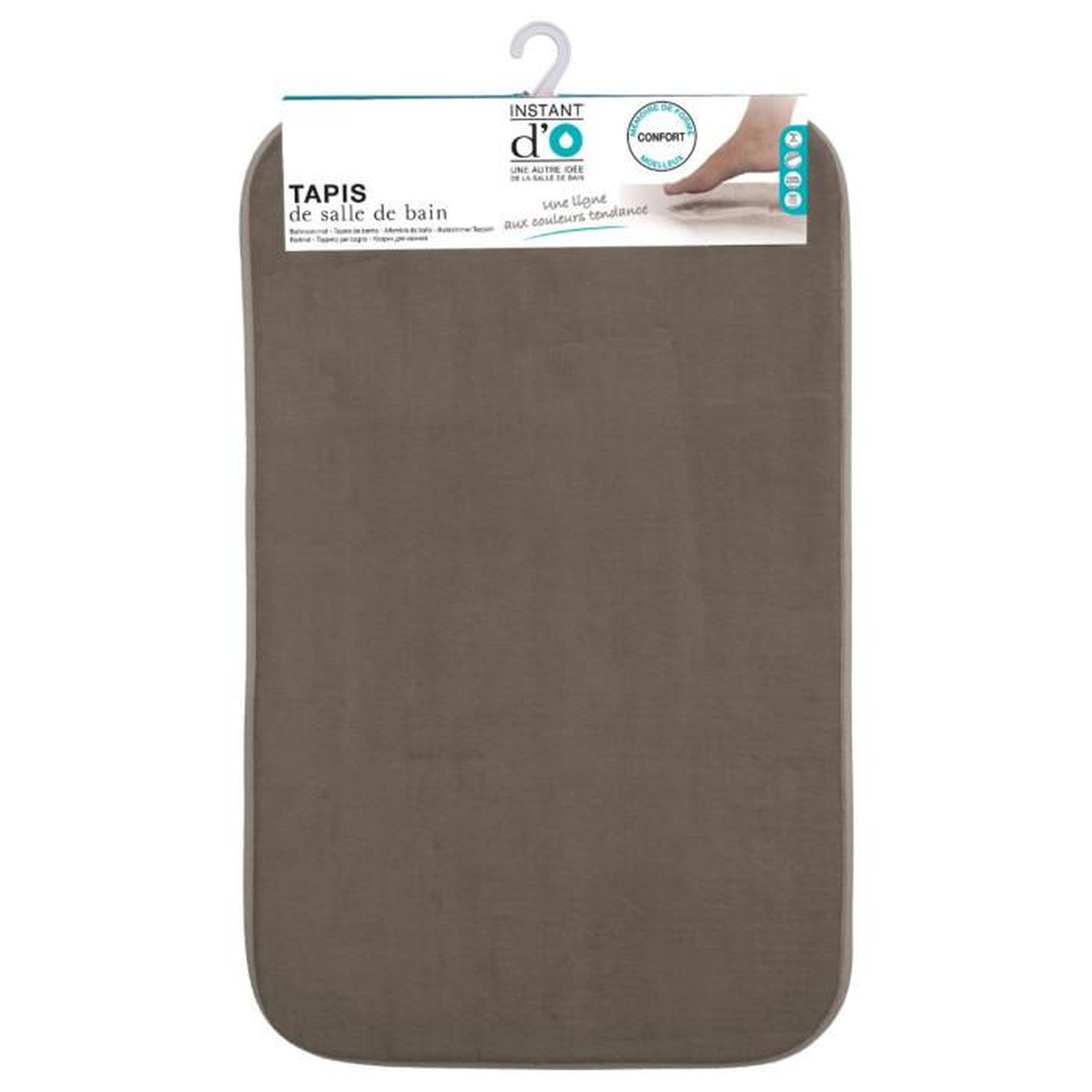 Voir la diapositive 3 : FIVE Tapis Salle de Bain  Mémoire de Forme  50x80cm Taupe