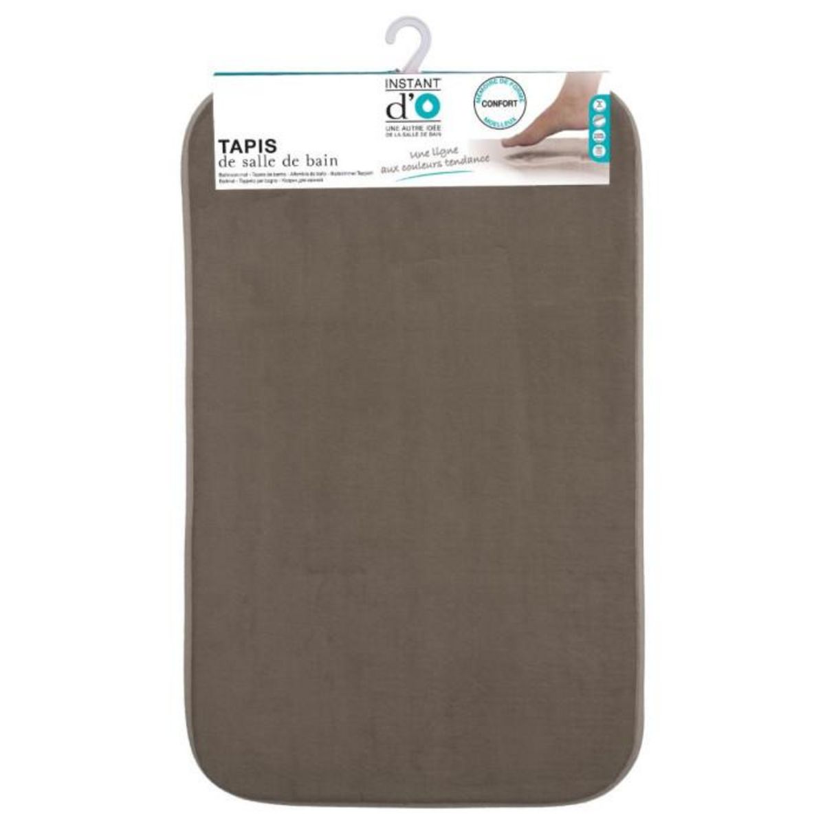 FIVE Tapis Salle de Bain  Mémoire de Forme  50x80cm Taupe