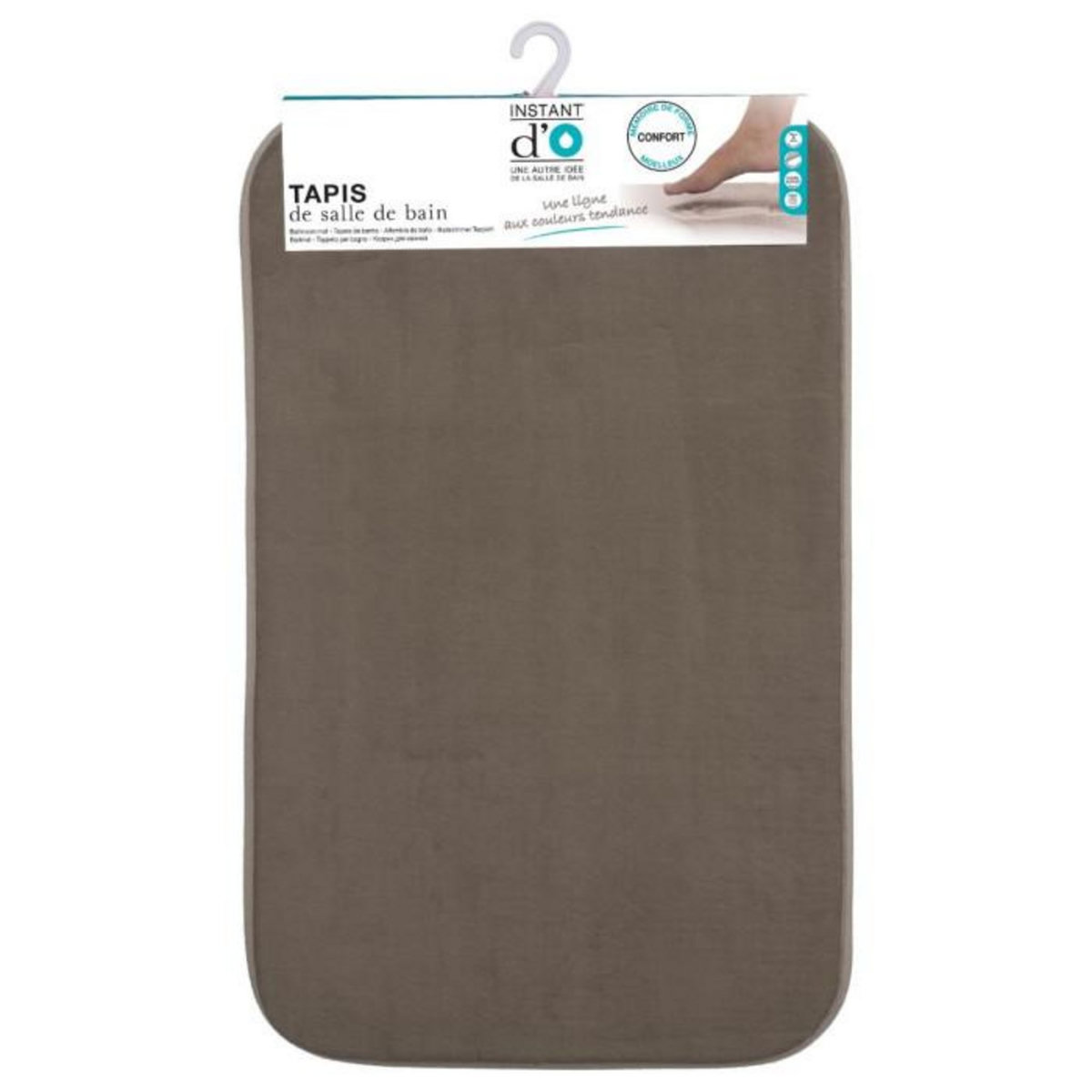 FIVE Tapis Salle de Bain  Mémoire de Forme  50x80cm Taupe
