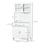 Voir la diapositive 3 : HOMCOM HOMCOM Armoire de cuisine contemporaine multi-rangement 2 placards portes grand tiroir coulissant panneaux MDF blanc