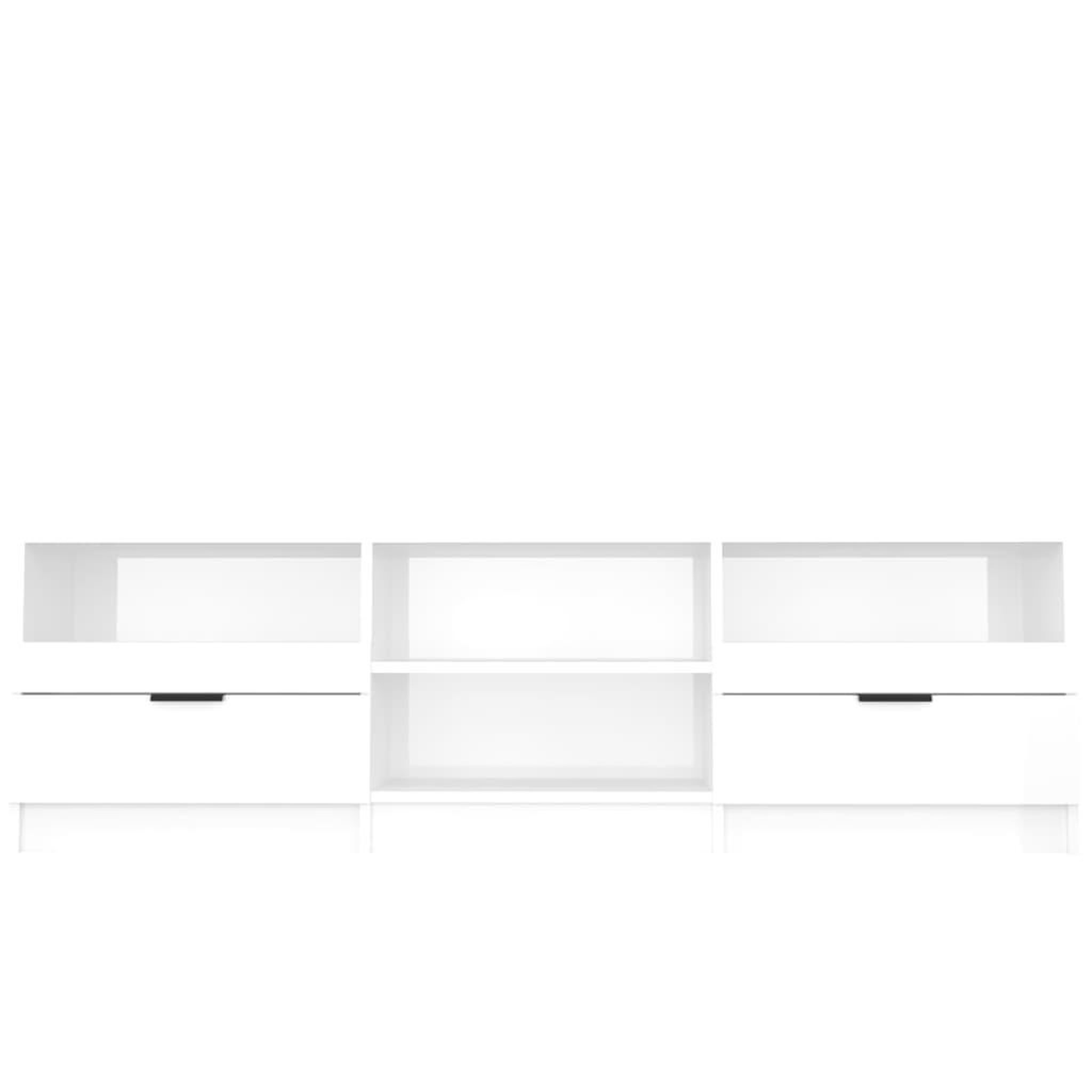 Voir la diapositive 4 : VIDAXL Meuble TV Blanc brillant 150x33,5x45 cm Bois d'ingenierie