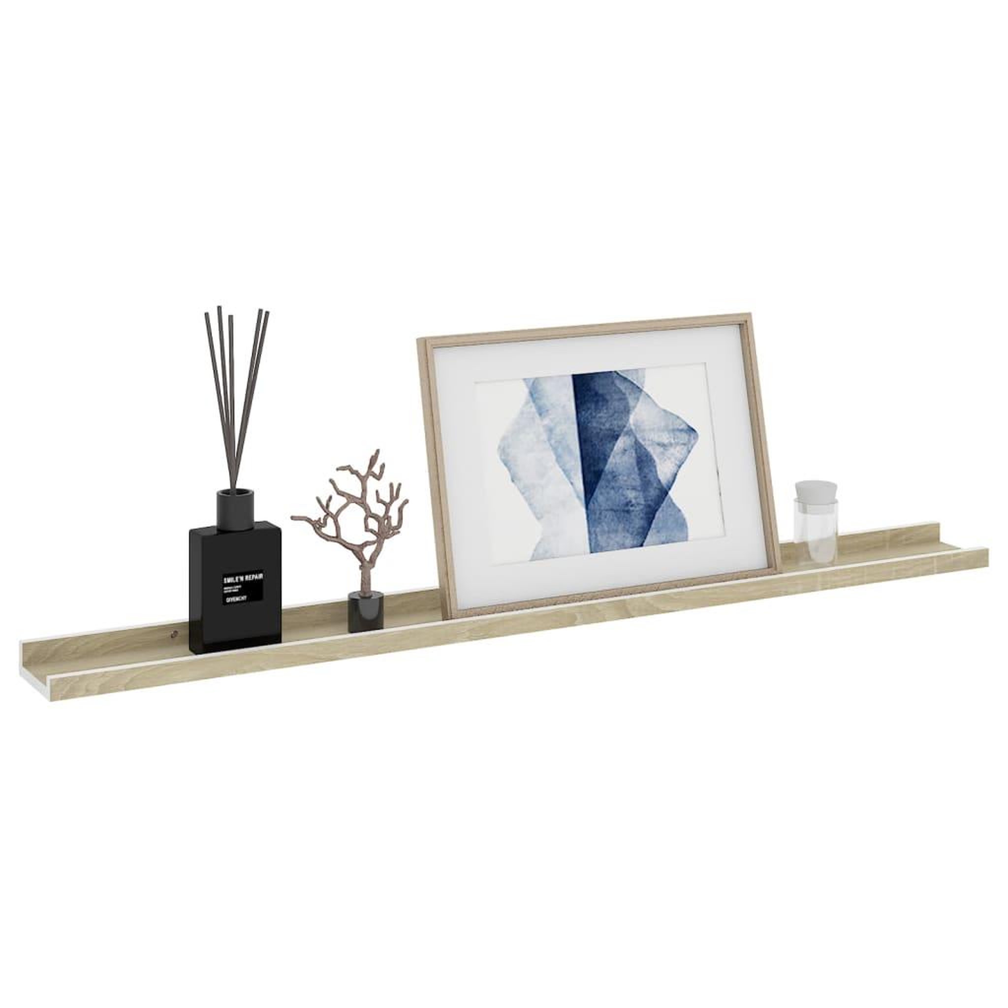 Voir la diapositive 3 : VIDAXL Etageres murales 2 pcs blanc et chene sonoma 100x9x3 cm