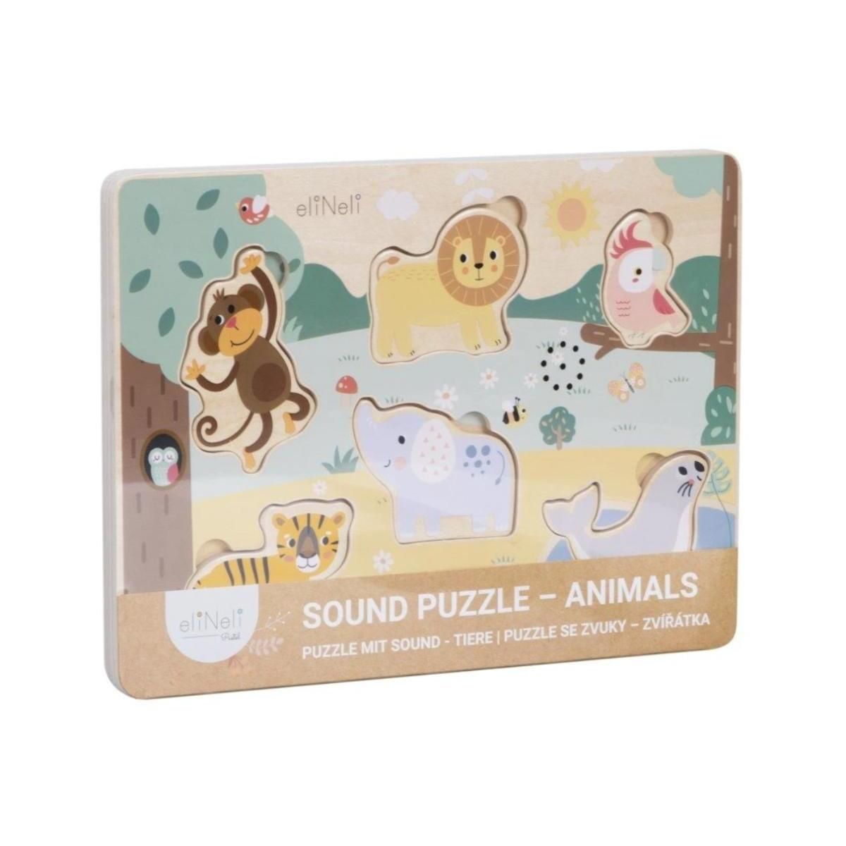 ELINELI Puzzle Sonore en Bois Animaux