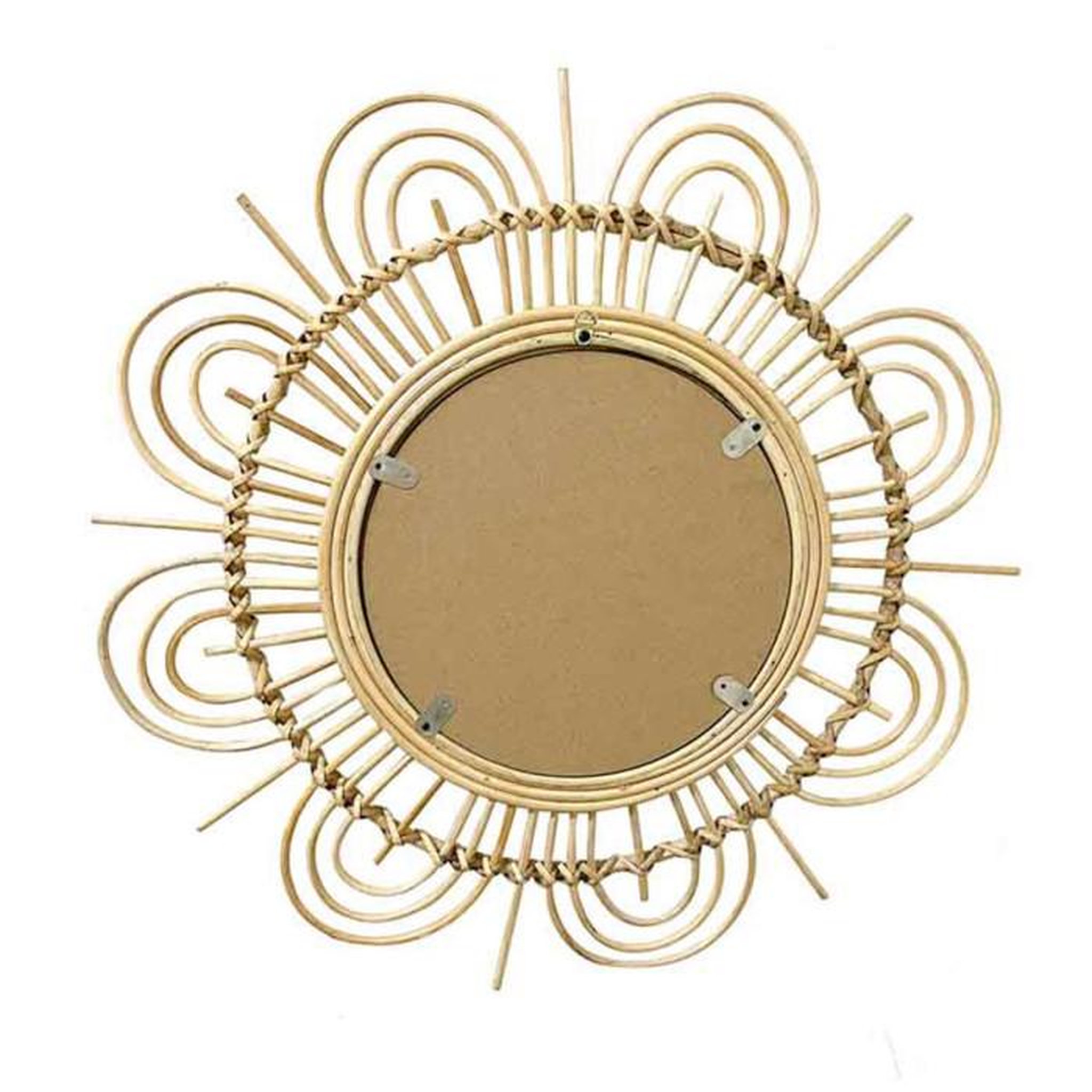 Voir la diapositive 2 : Paris Prix Miroir Mural Design en Rotin  Aina  51cm Naturel