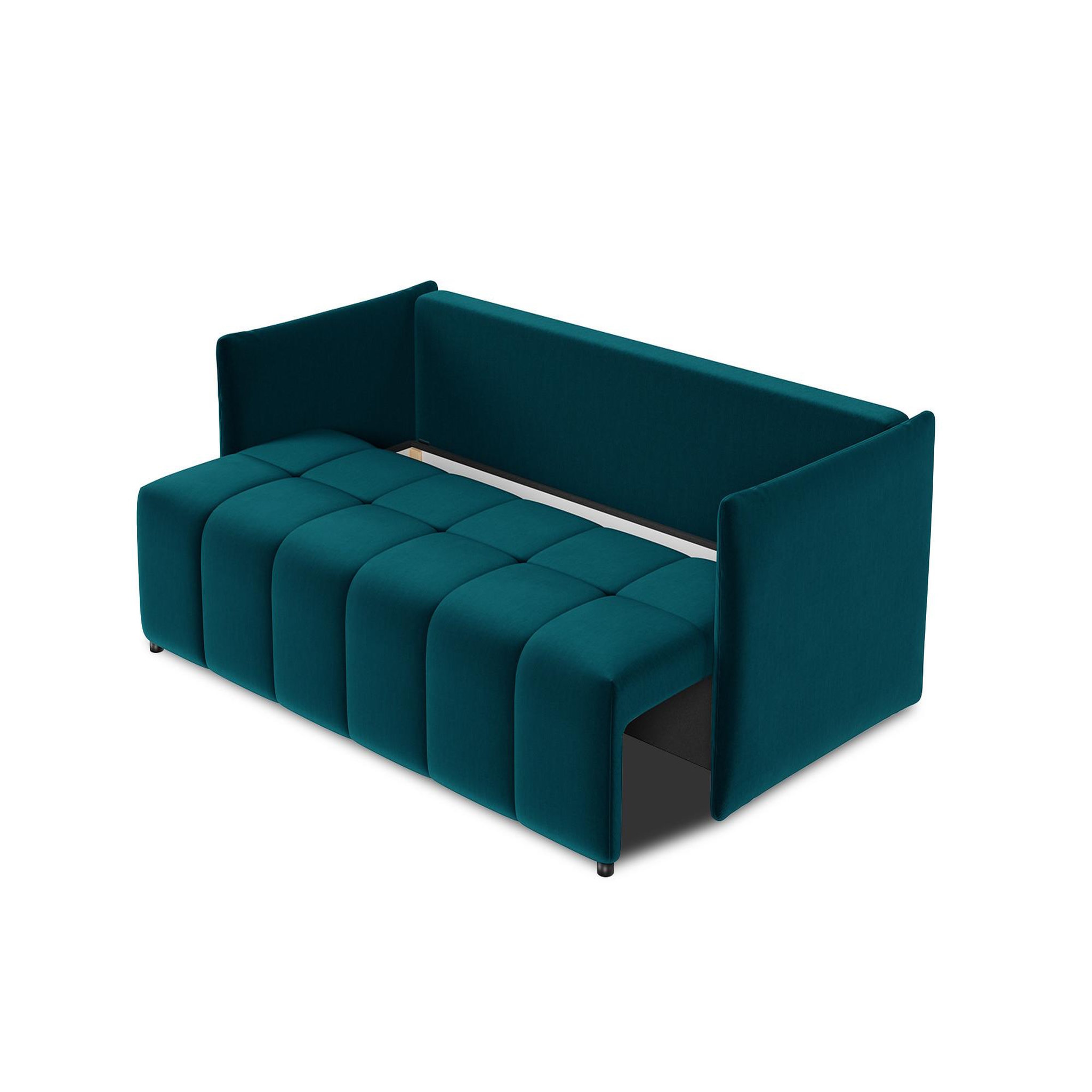Voir la diapositive 2 : BEST MOBILIER Petra - canapé 3 places convertible avec coffre - en velours
