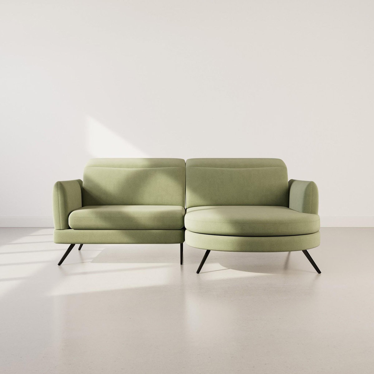 LISA DESIGN Terry - canapé d'angle droit 4 places avec têtières réglables en tissu texturé