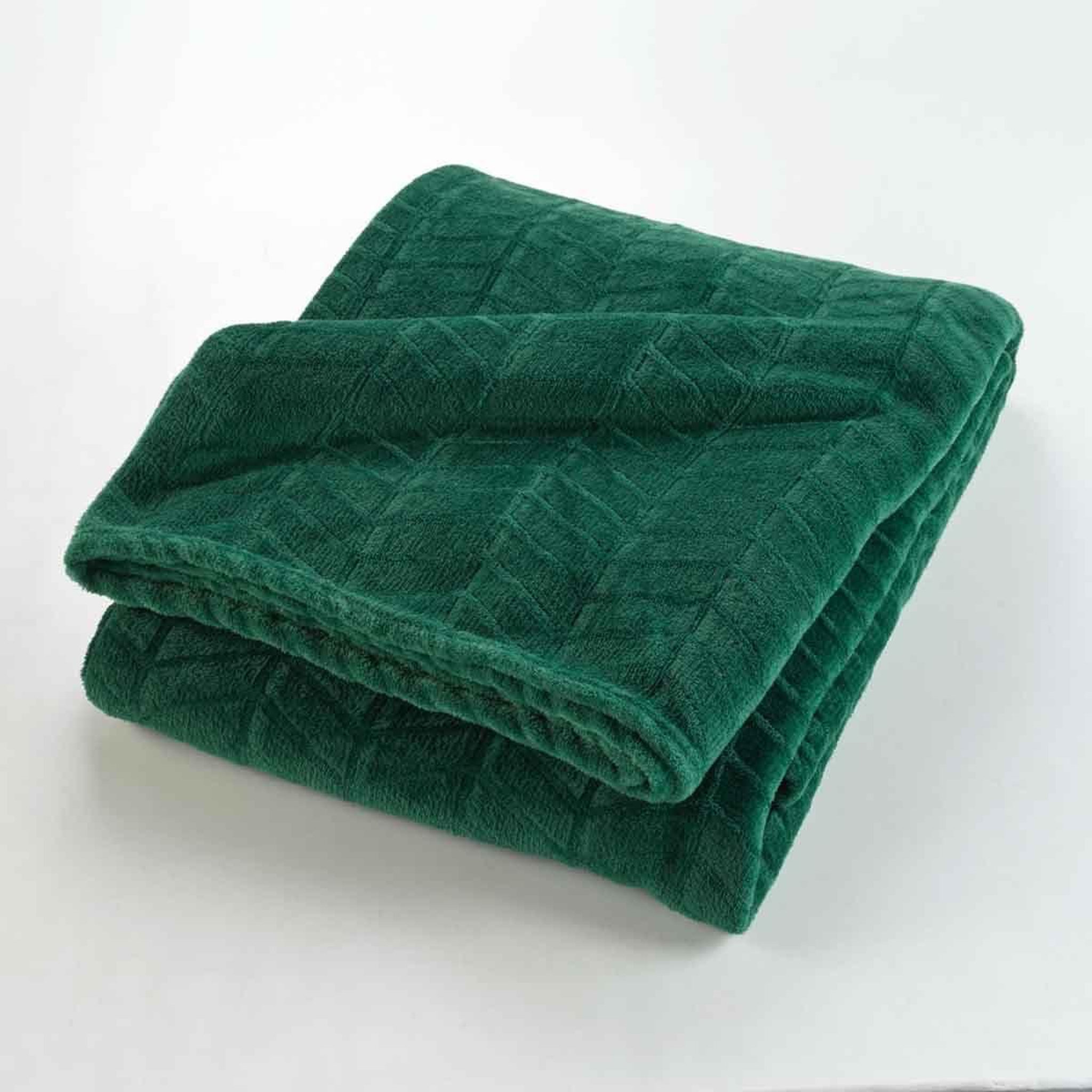 Voir la diapositive 2 : Douceur d'Intérieur Plaid flanelle uni  arya  180x220cm vert