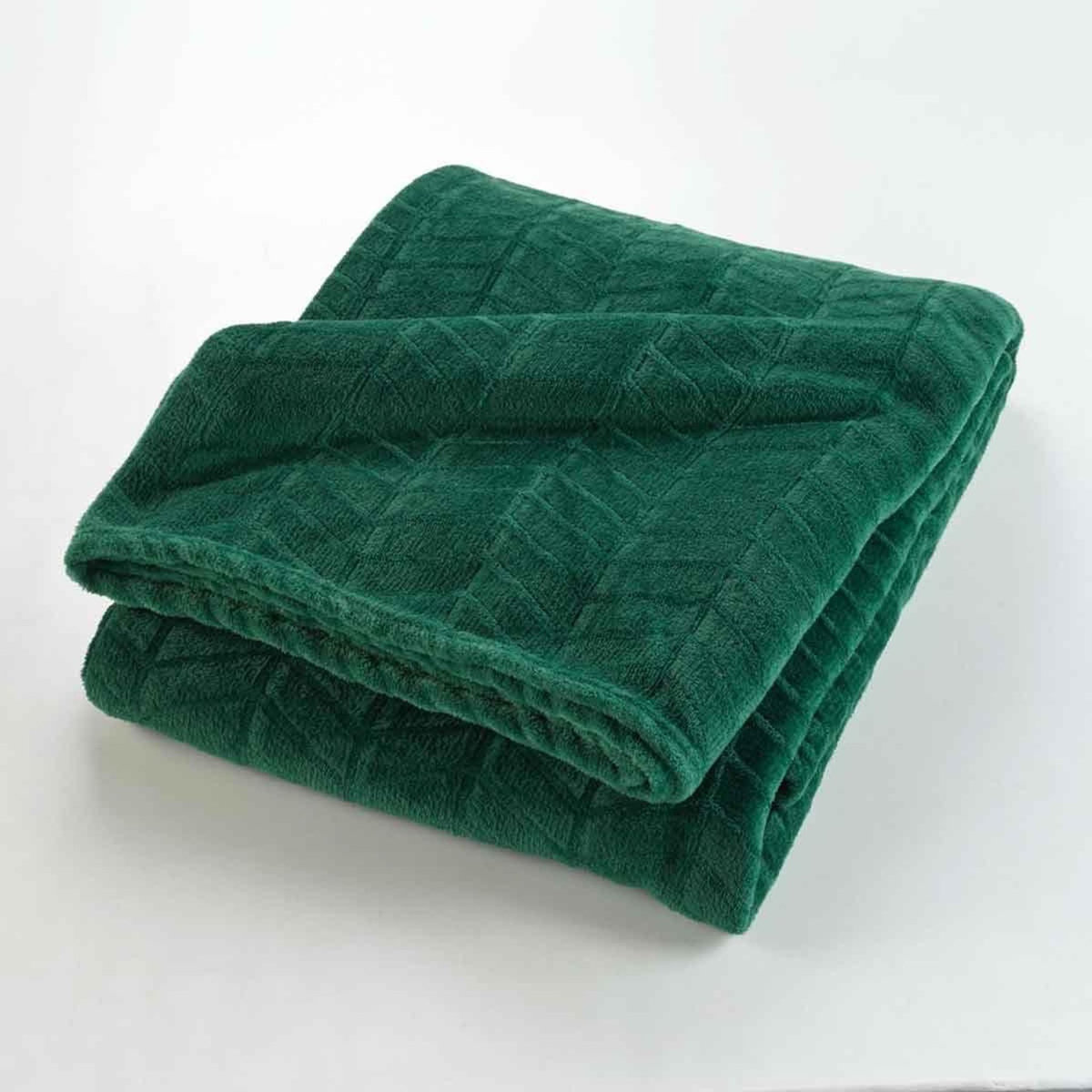 Paris Prix Plaid Flanelle Uni  Arya  180x220cm Vert