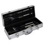 Voir la diapositive 1 : Paris Prix Set 5 Ustensiles Barbecue  Mallette  35cm Argent