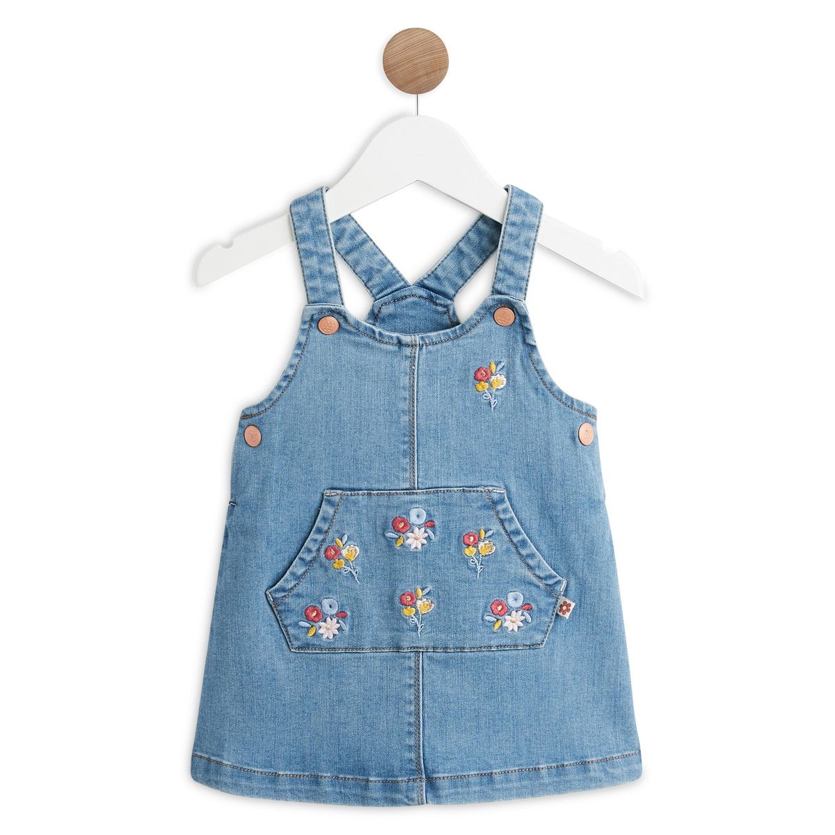 IN EXTENSO Robe en jean imprimé fleurs bébé fille