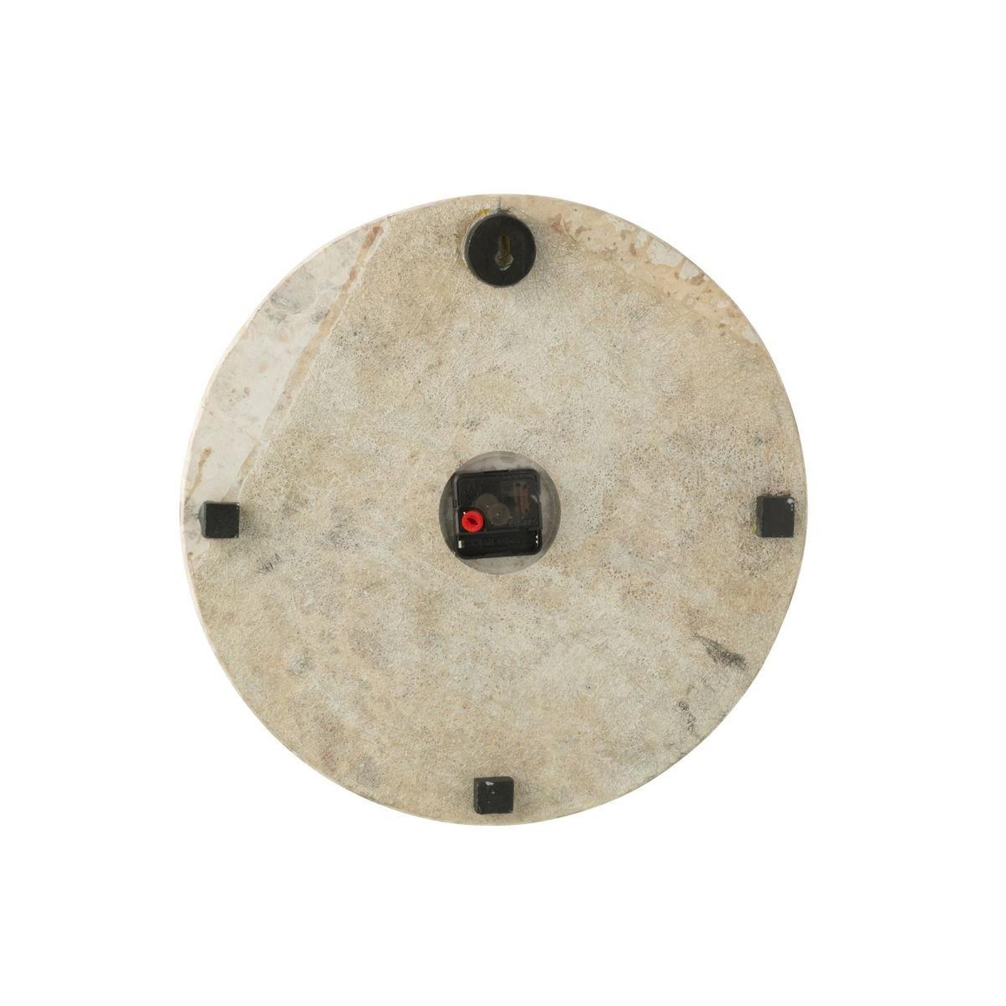Voir la diapositive 2 : J-LINE Horloge murale en marbre  eula  41cm beige