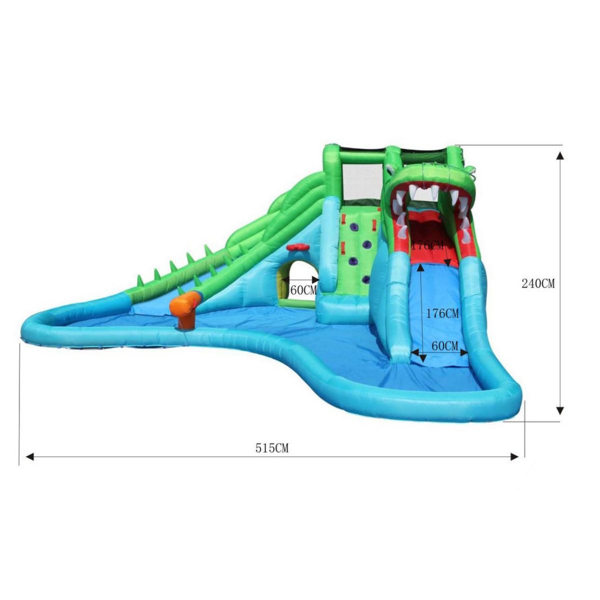 HAPPY HOP Aire de jeux gonflable crocodile