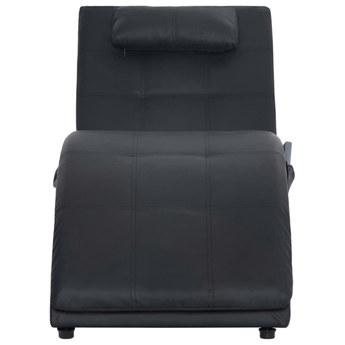 VIDAXL Chaise longue de massage avec oreiller Noir Similicuir