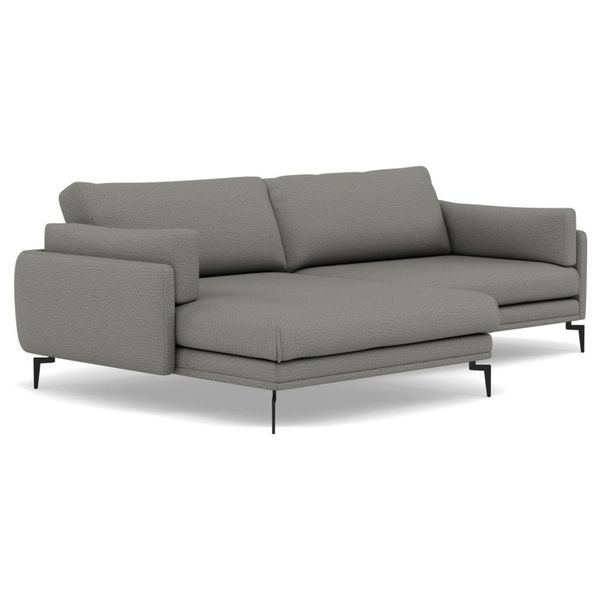 LISA DESIGN Carlos - canapé d'angle gauche 4 places ultra moelleux en tissu texturé