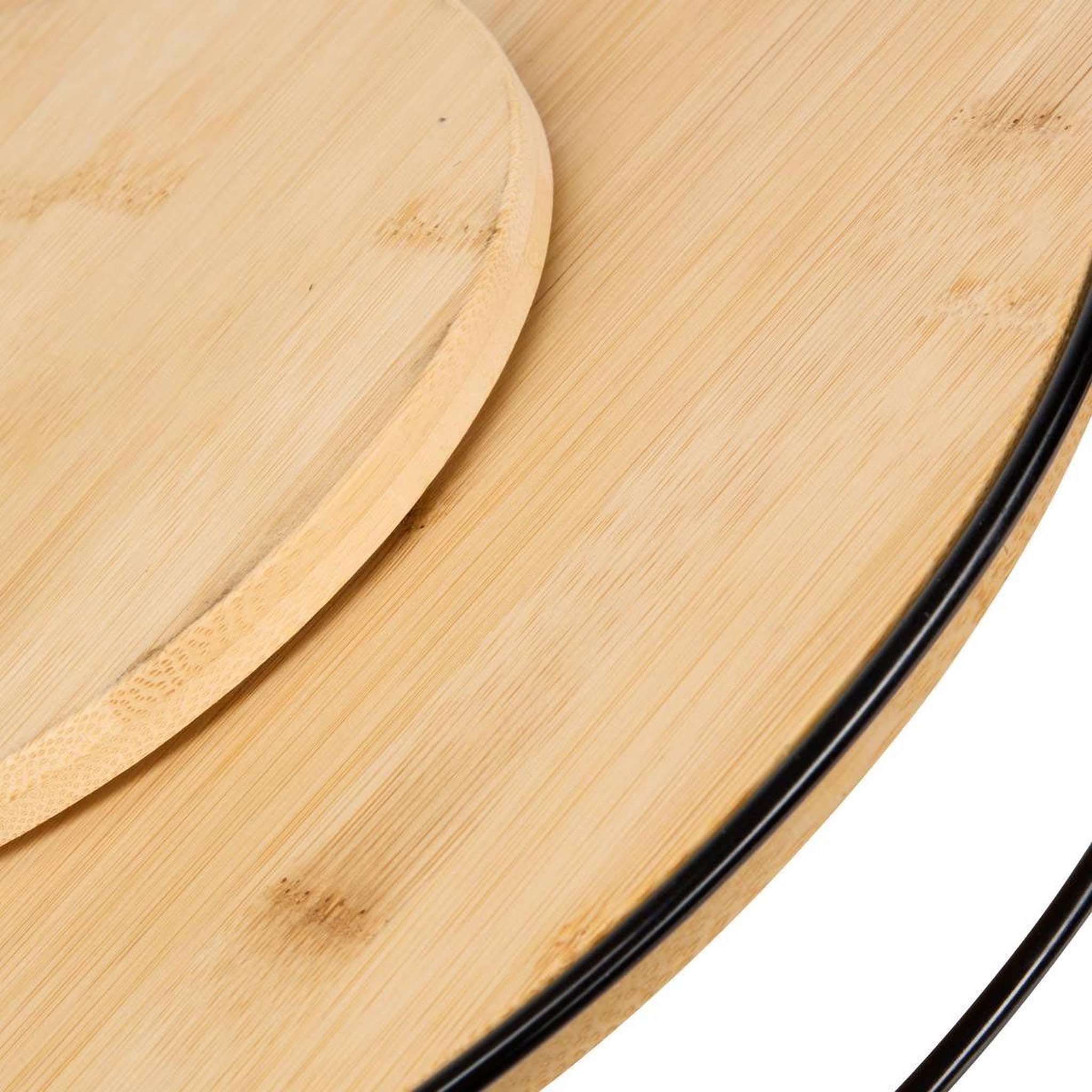 Voir la diapositive 2 : FIVE Plateau pivotant rond  black bamboo  35cm naturel