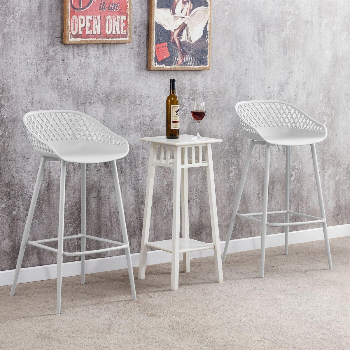 IDIMEX Lot de 2 tabourets de bar IREK, en plastique