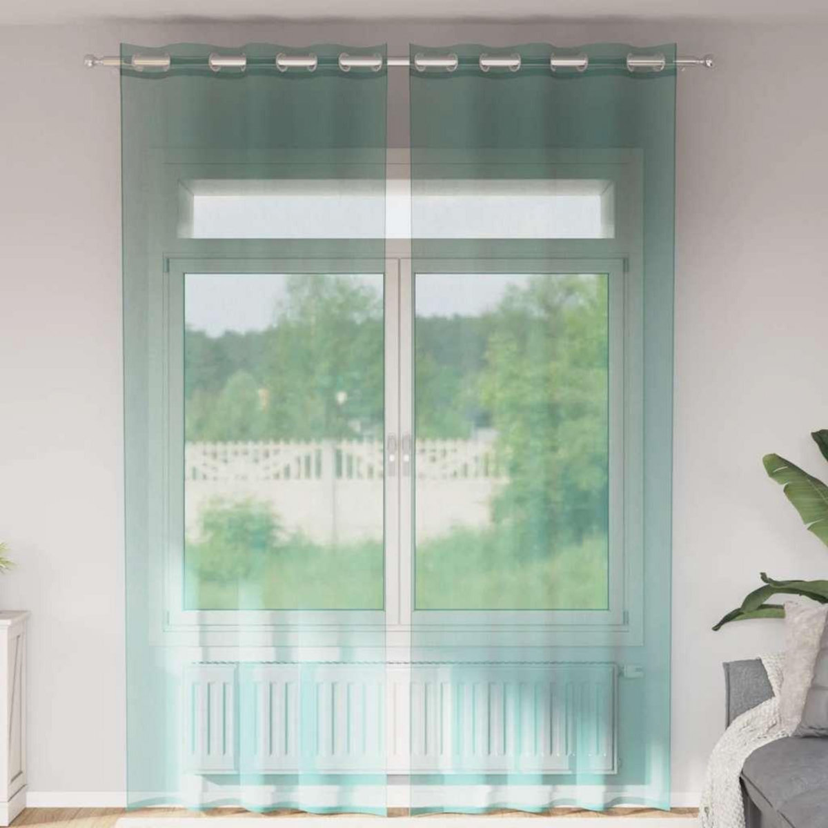 VIDAXL Rideaux en voile avec œillets 2 pcs turquoise