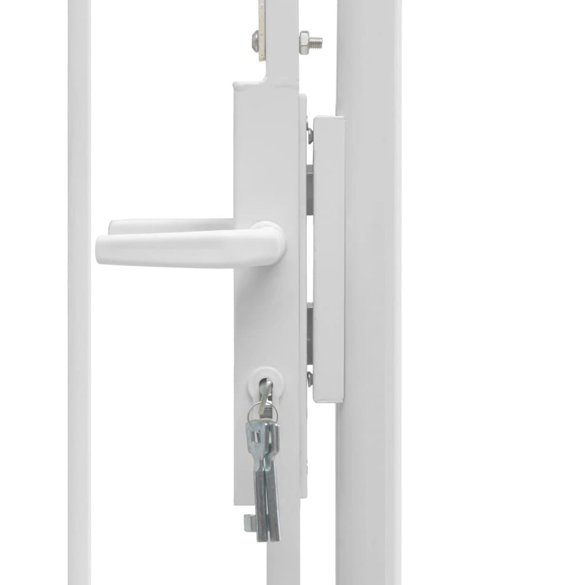 Voir la diapositive 4 : VIDAXL Portail de jardin Acier 1 x 1,75 m Blanc