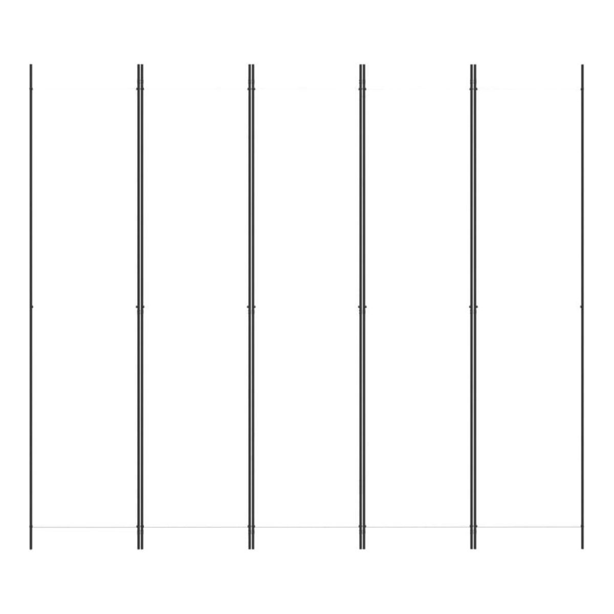 VIDAXL Cloison de separation 5 panneaux Blanc 250x220 cm Tissu