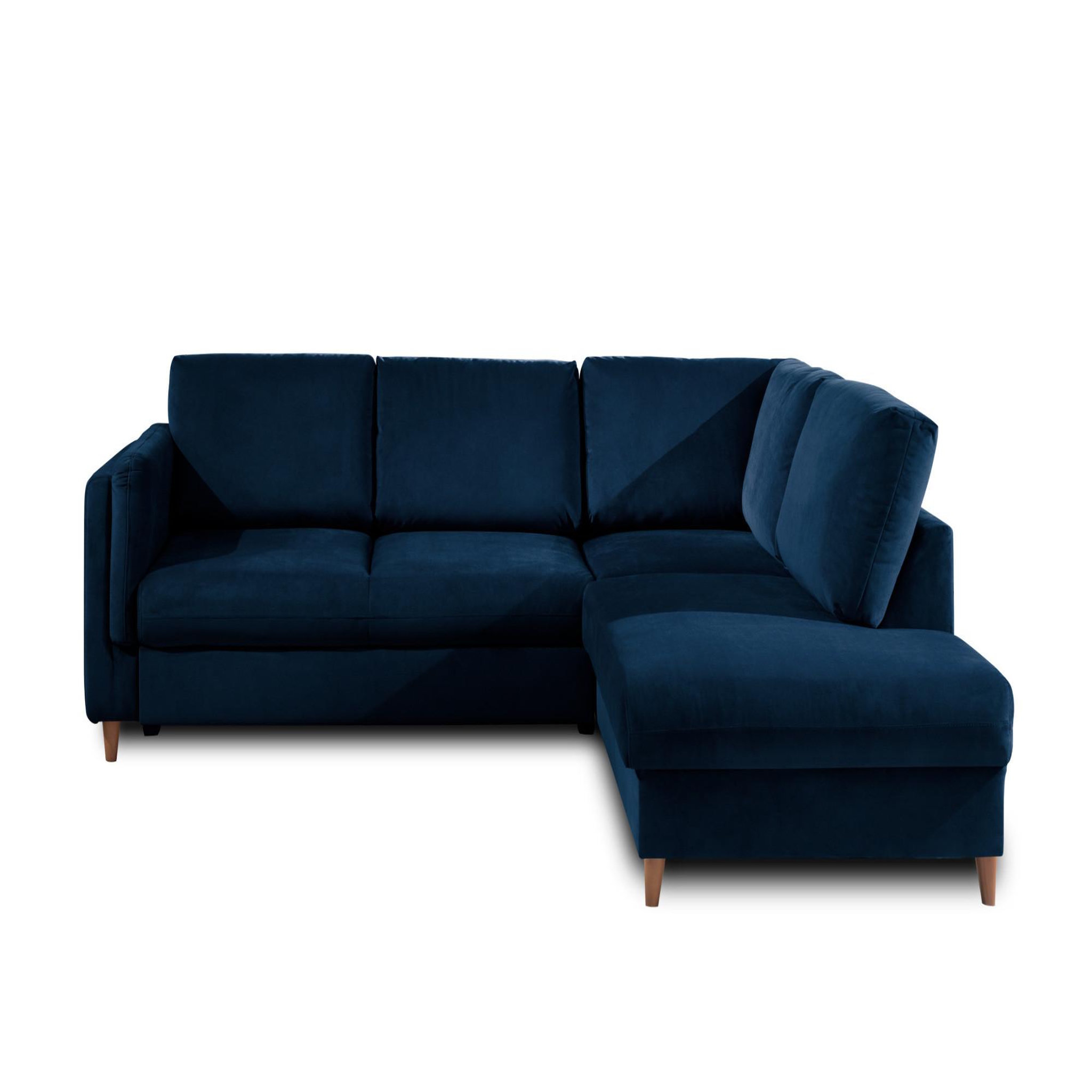 Voir la diapositive 1 : BEST MOBILIER Brooke - canapé d'angle droit - convertible - 5 places - en velours