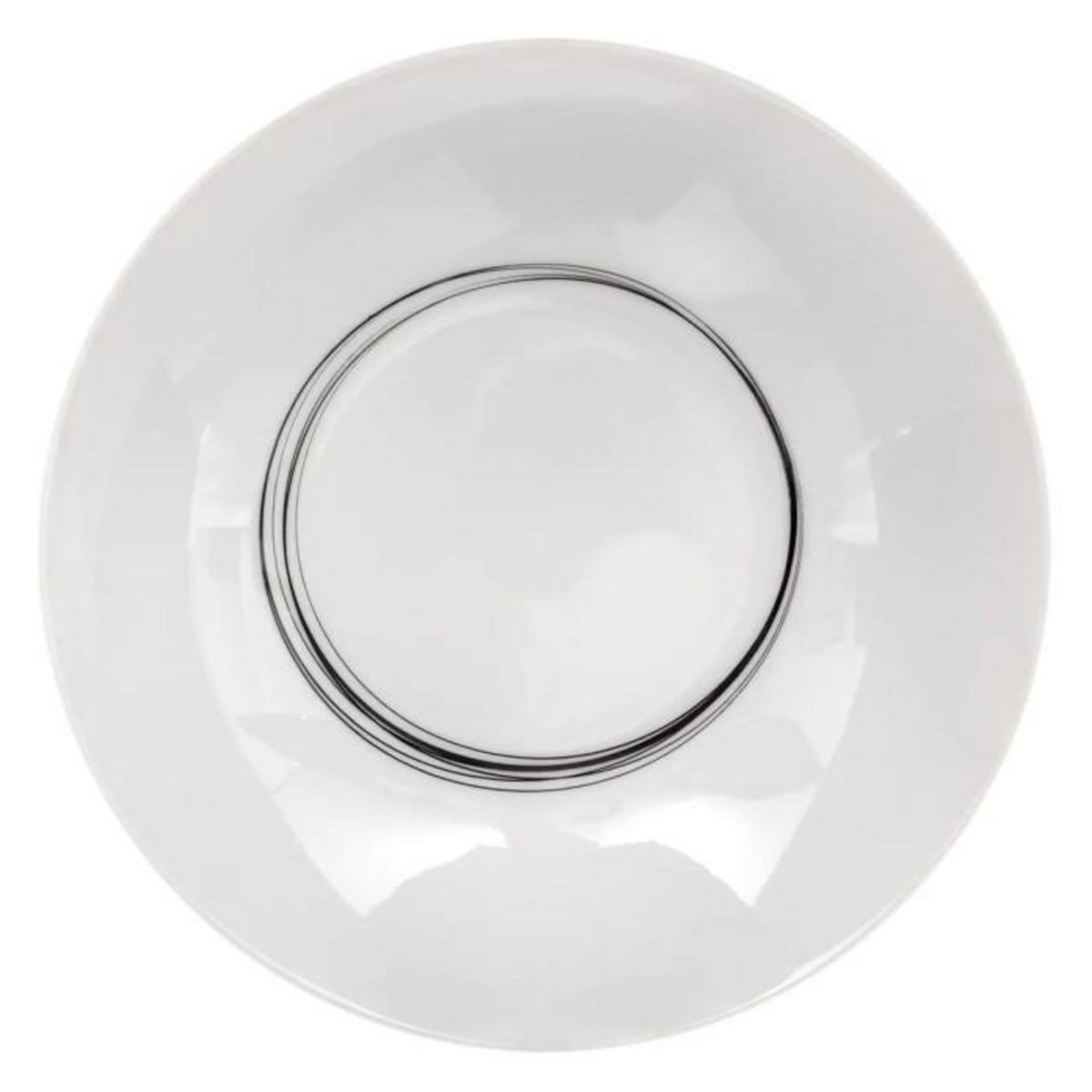 SECRET DE GOURMET Lot de 6 Assiettes Creuses  Soft Grey  20cm Blanc