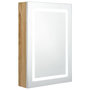 Voir la diapositive 2 : VIDAXL Armoire de salle de bain à miroir LED blanc et chêne 50x13x70cm