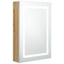 Voir la diapositive 2 : VIDAXL Armoire de salle de bain à miroir LED blanc et chêne 50x13x70cm