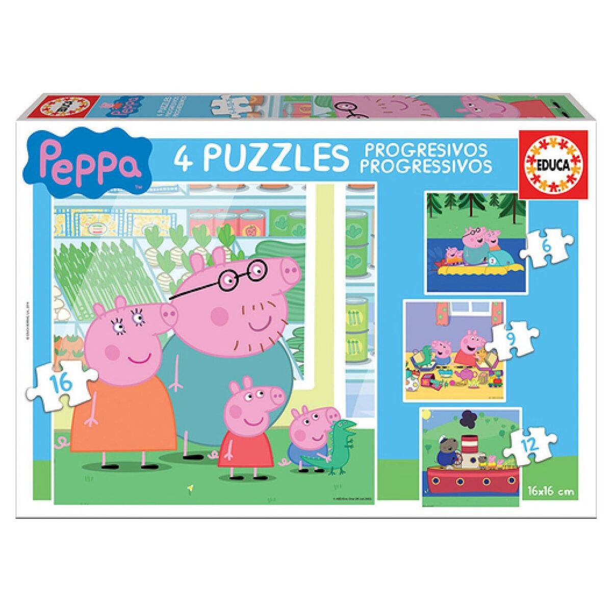EDUCA Puzzle progressif Peppa Pig - 6 9 12 17 Pièces