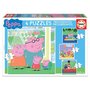 Voir la diapositive 1 : EDUCA Puzzle progressif Peppa Pig - 6 9 12 17 Pièces