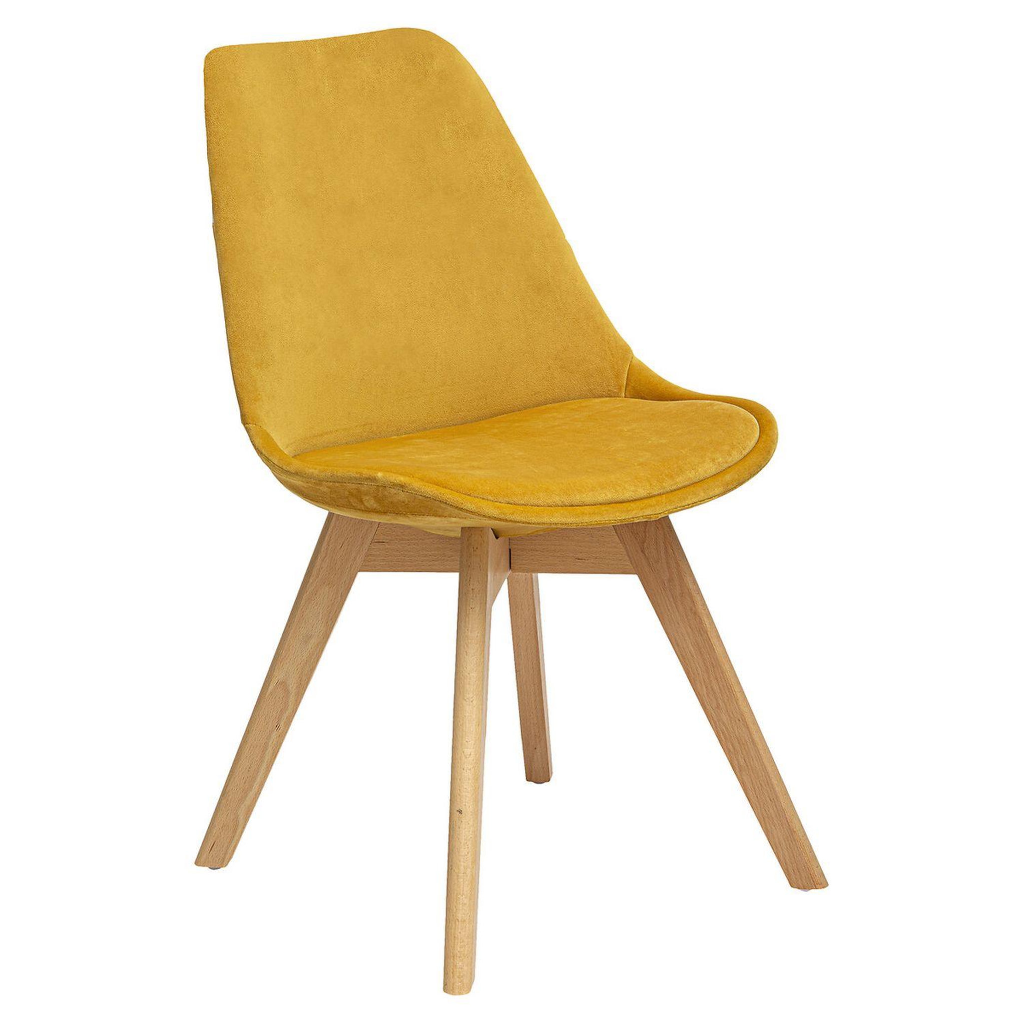 Voir la diapositive 2 : TOILINUX Lot de 4 Chaises effet velours Baya
