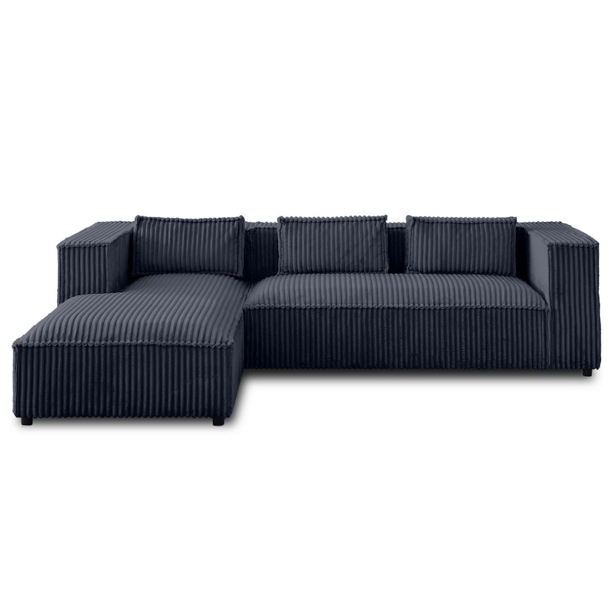 LISA DESIGN Stella - canapé d'angle gauche - 4 places - en velours côtelé grosses côtes