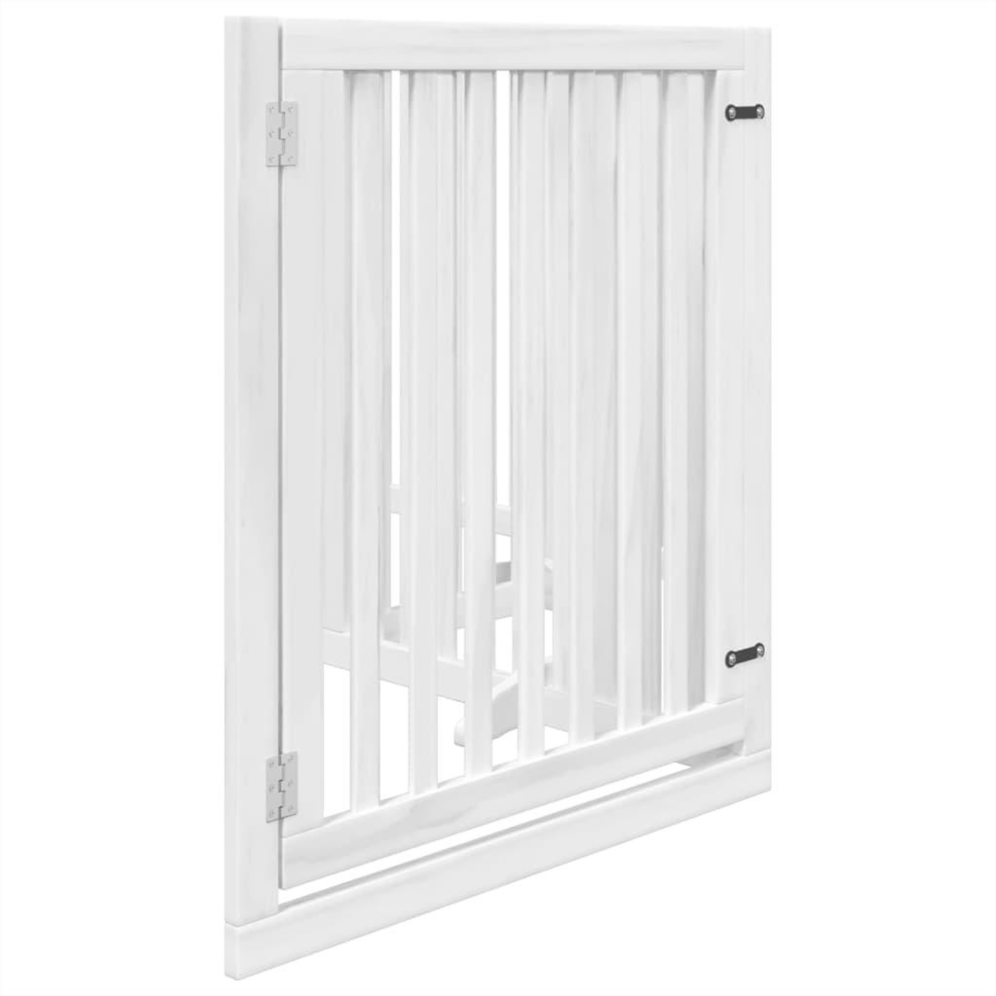 Voir la diapositive 5 : VIDAXL Barriere pour chiens et porte 4 panneaux blanc bois de peuplier